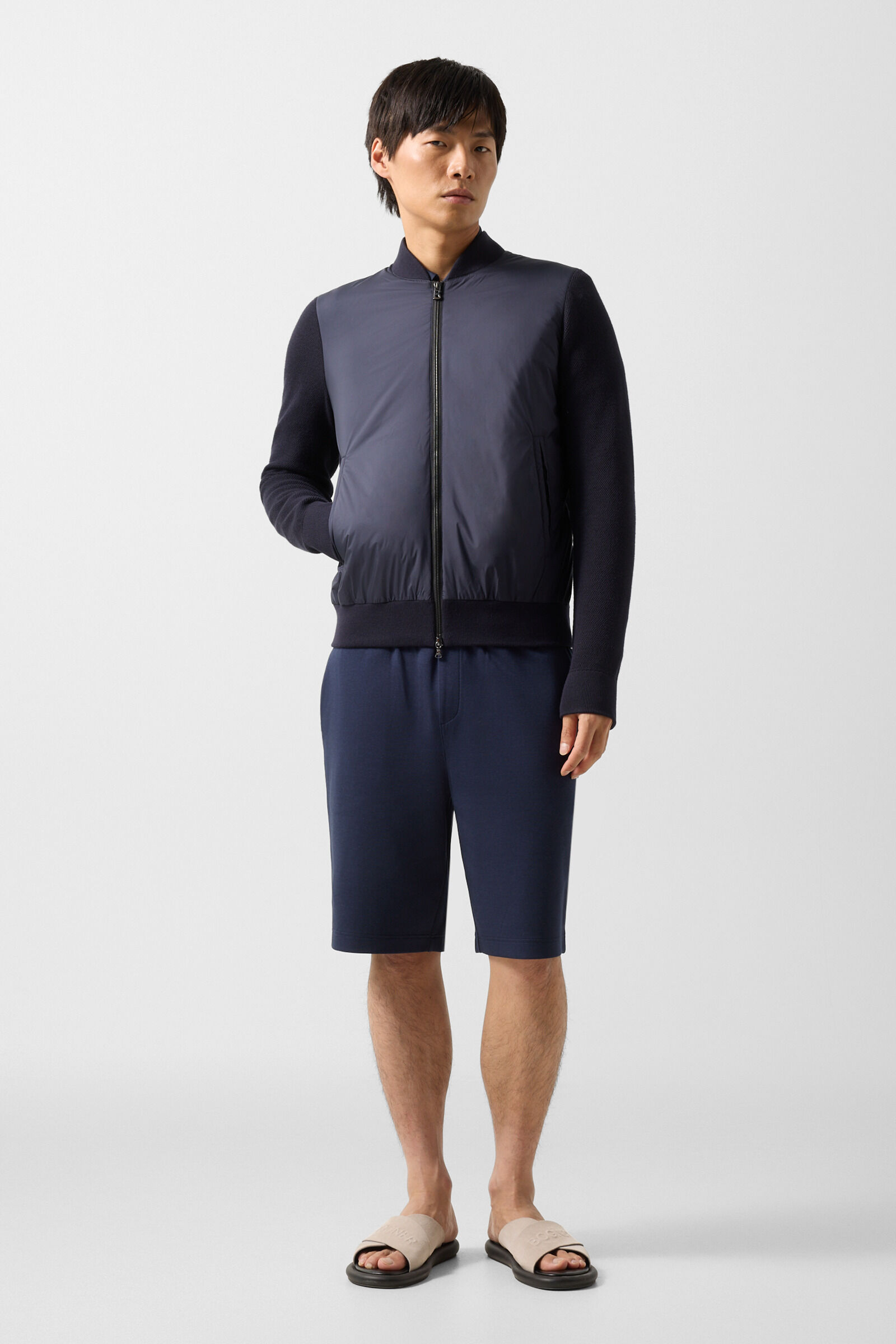Zisco hybrid knit jacket Navy blue