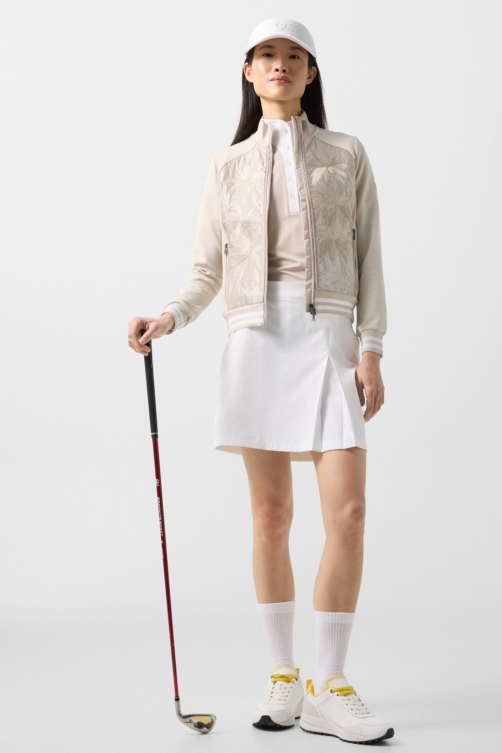 Katrina functional short-sleeved top Sand/white