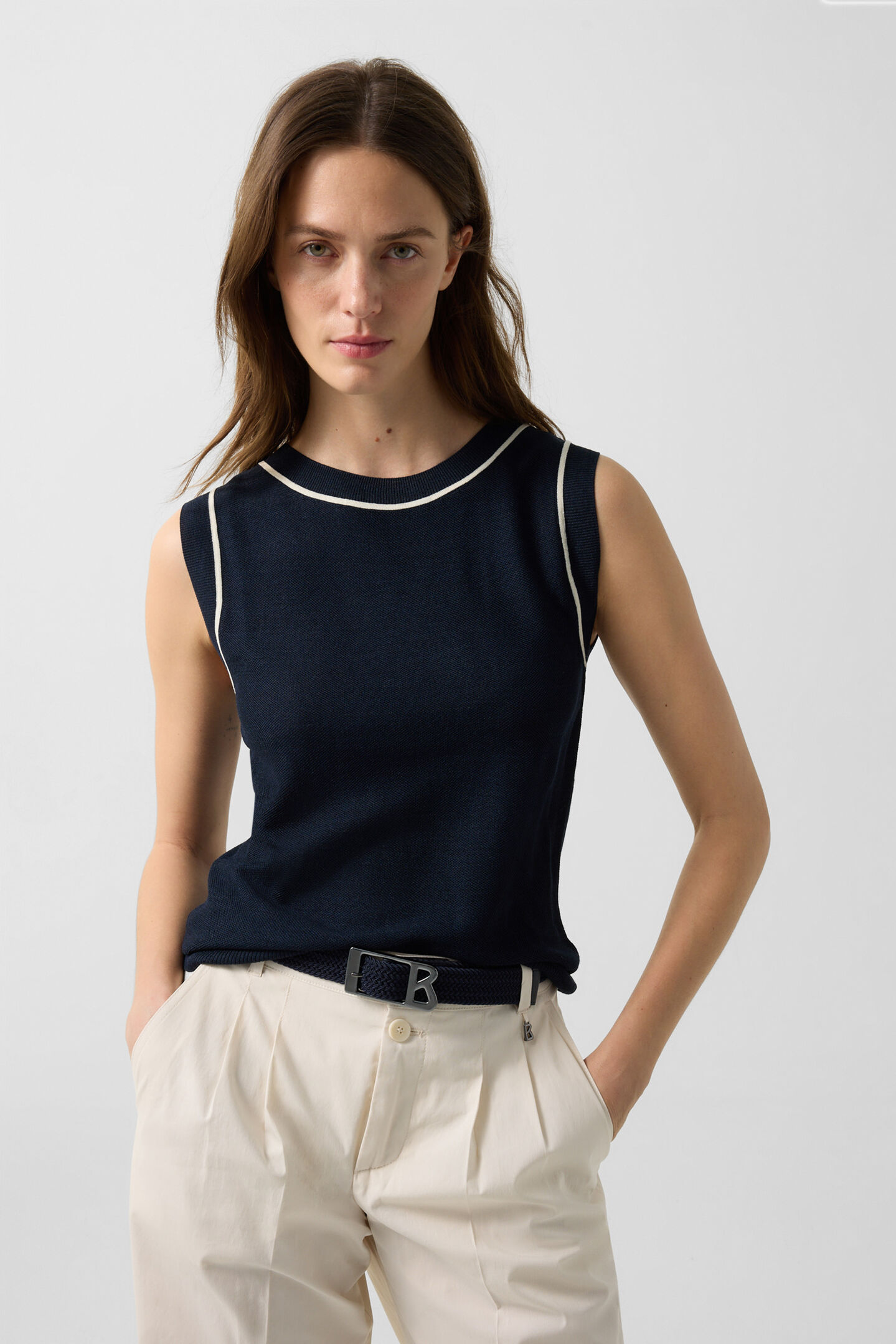 Knitted top Phia Navy blue