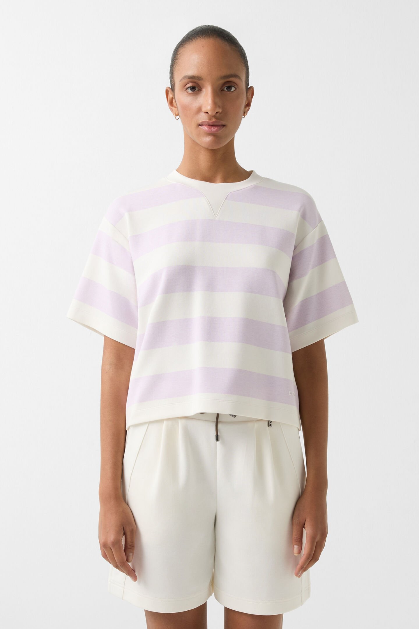 Stacey short-sleeved sweater Lilac/Off-White