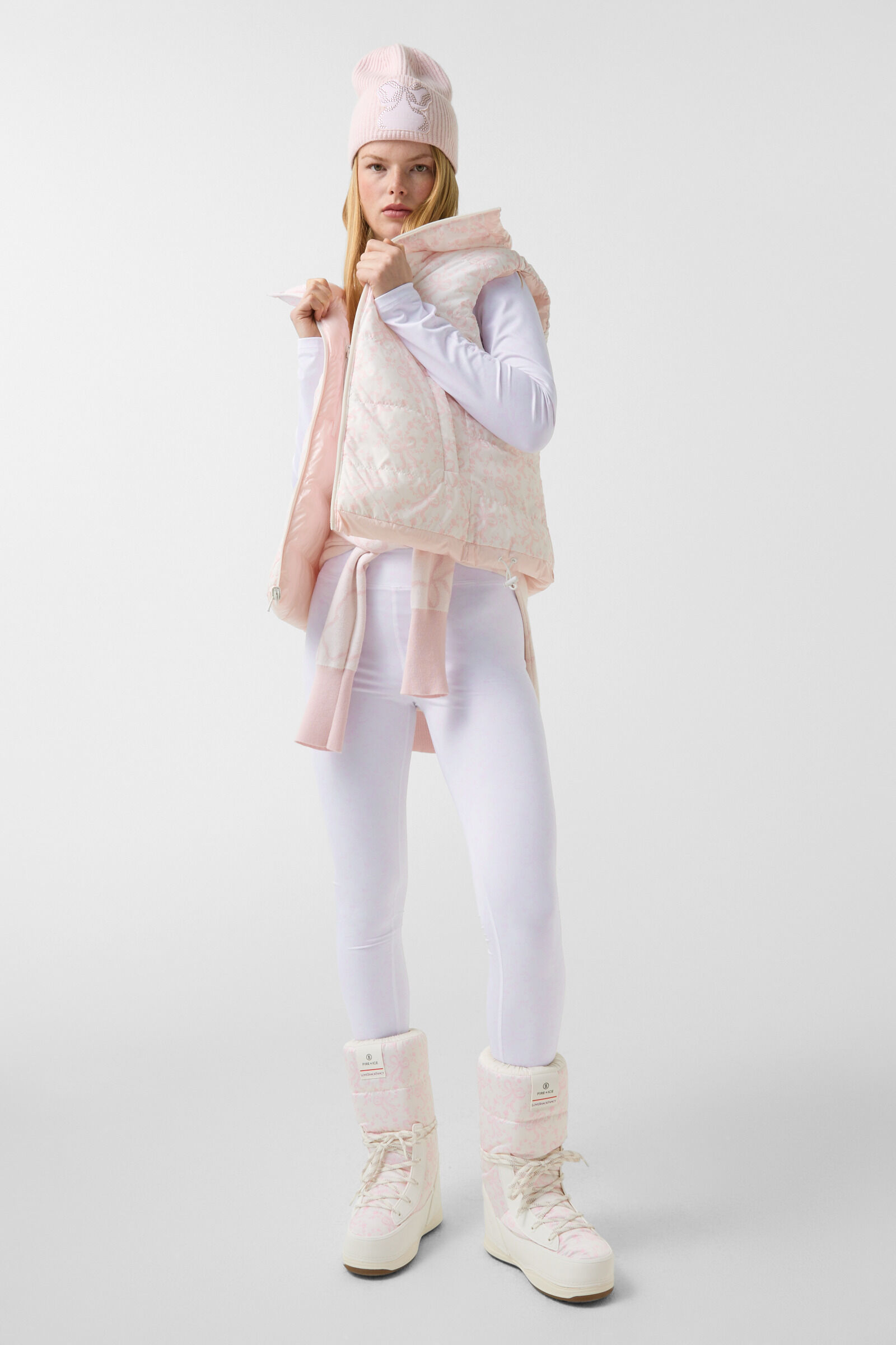 Tights Love White/pink