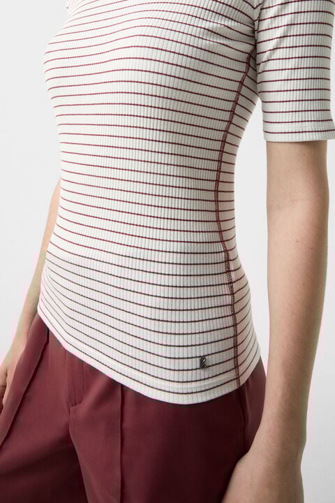 T-shirt Riva bordeaux/blanc cassé T-shirt Riva bordeaux/blanc cassé