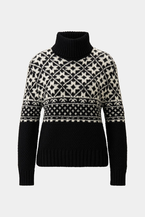 Rollkragenpullover Nadia Schwarz/Off-White