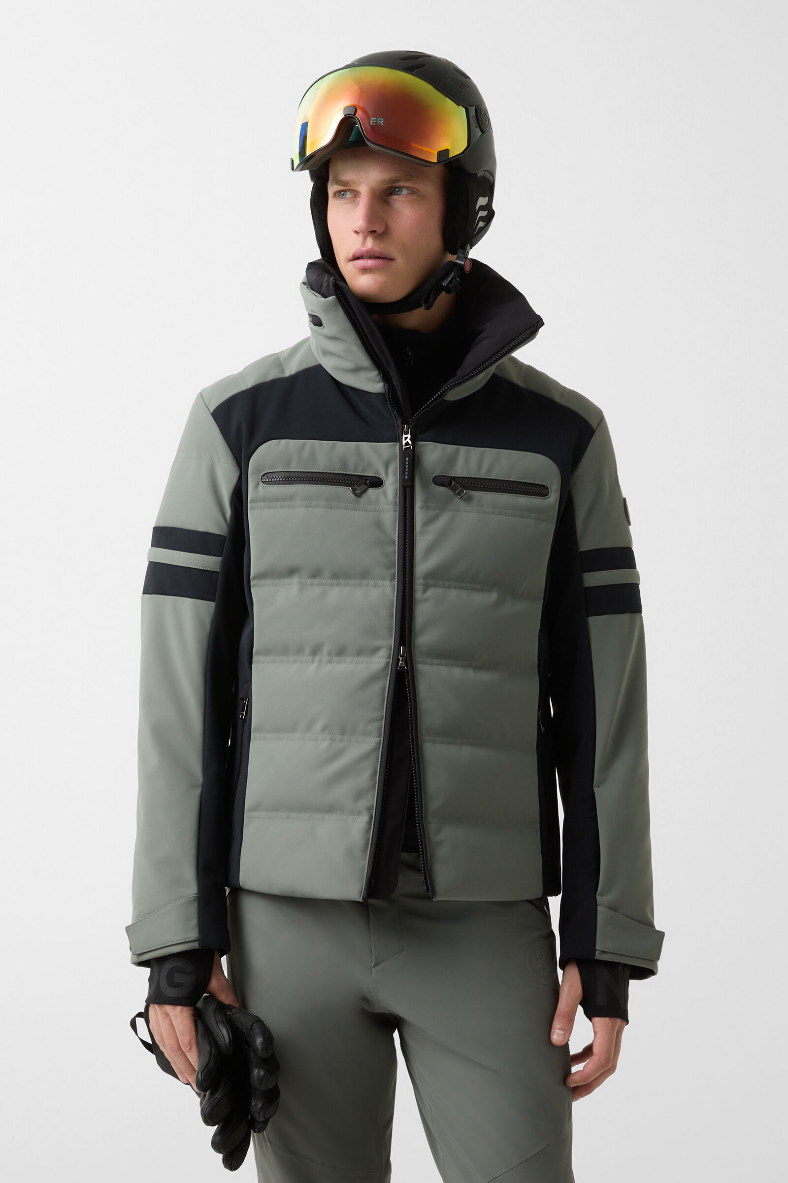 Minho down ski jacket Olive green/black