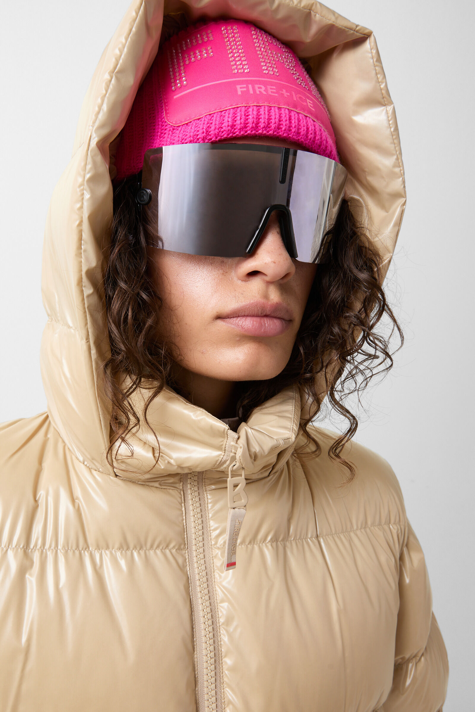 2-in1-Daunenmantel Asta Beige