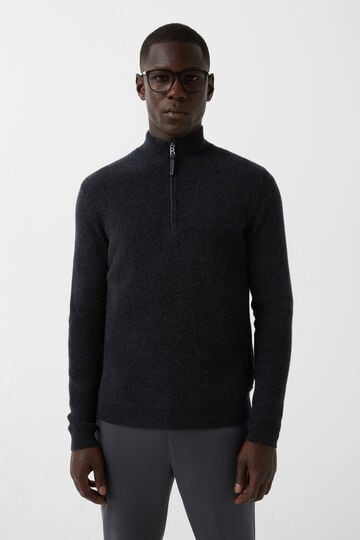 Pure new wool cashmere troyer Derek Anthracite Pure new wool cashmere troyer Derek Anthracite