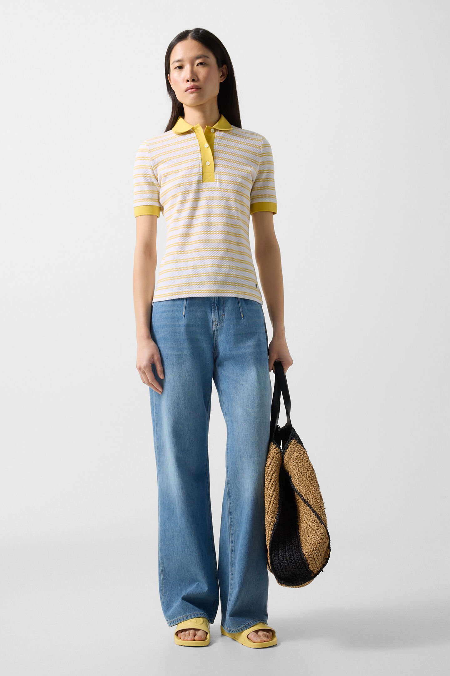 Wendy poloshirt Geel/Off-White