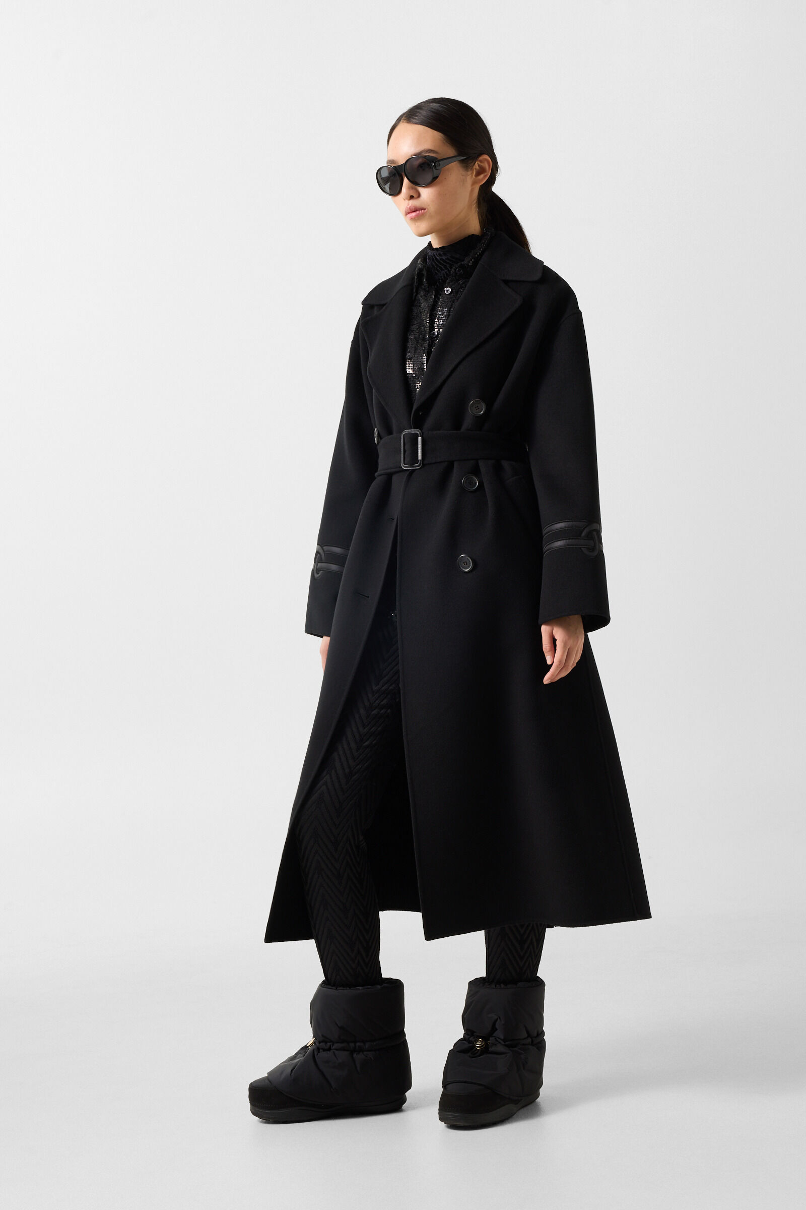 Terese double-faced wool coat Black