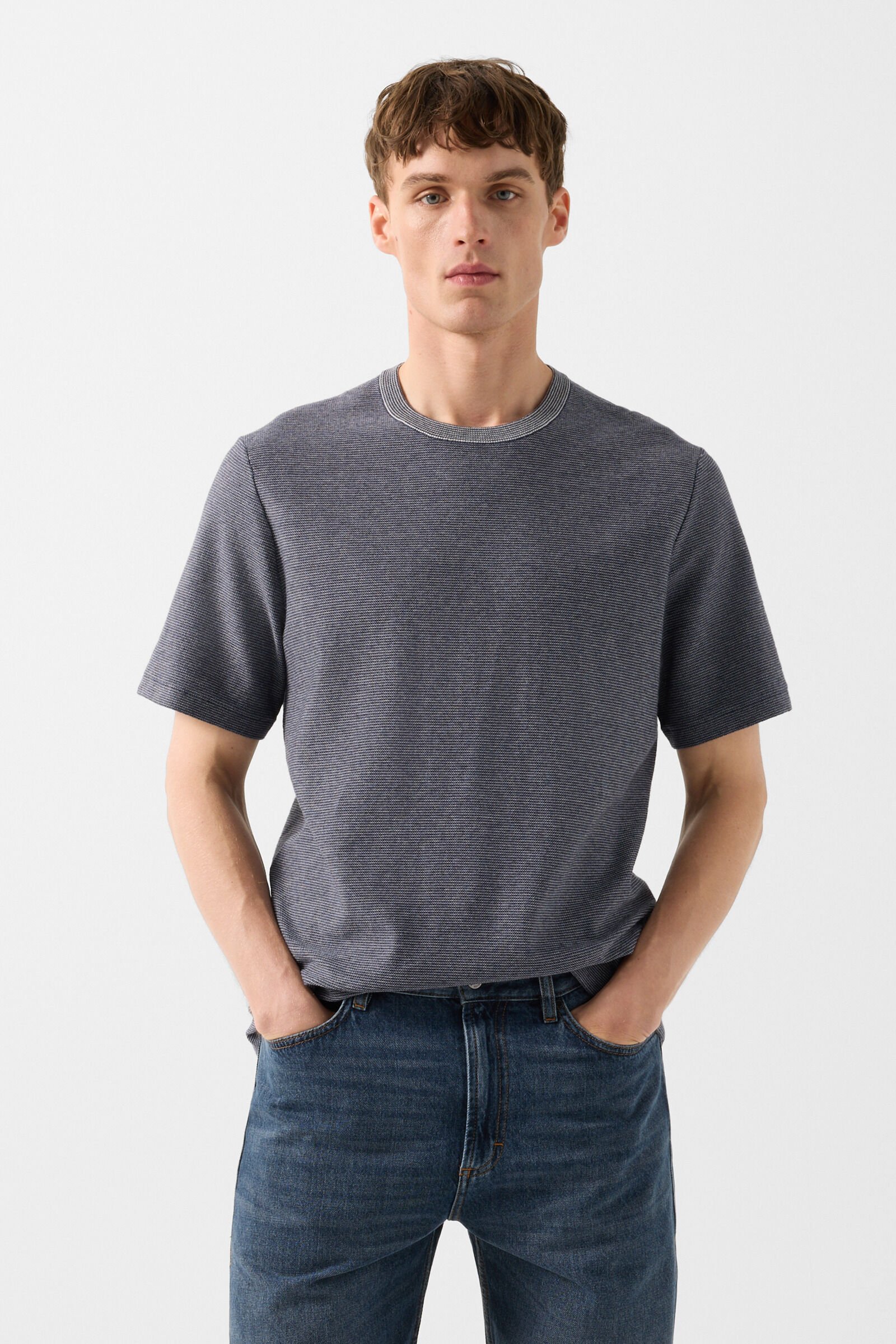 Strick-Shirt Horton Navy-Blau