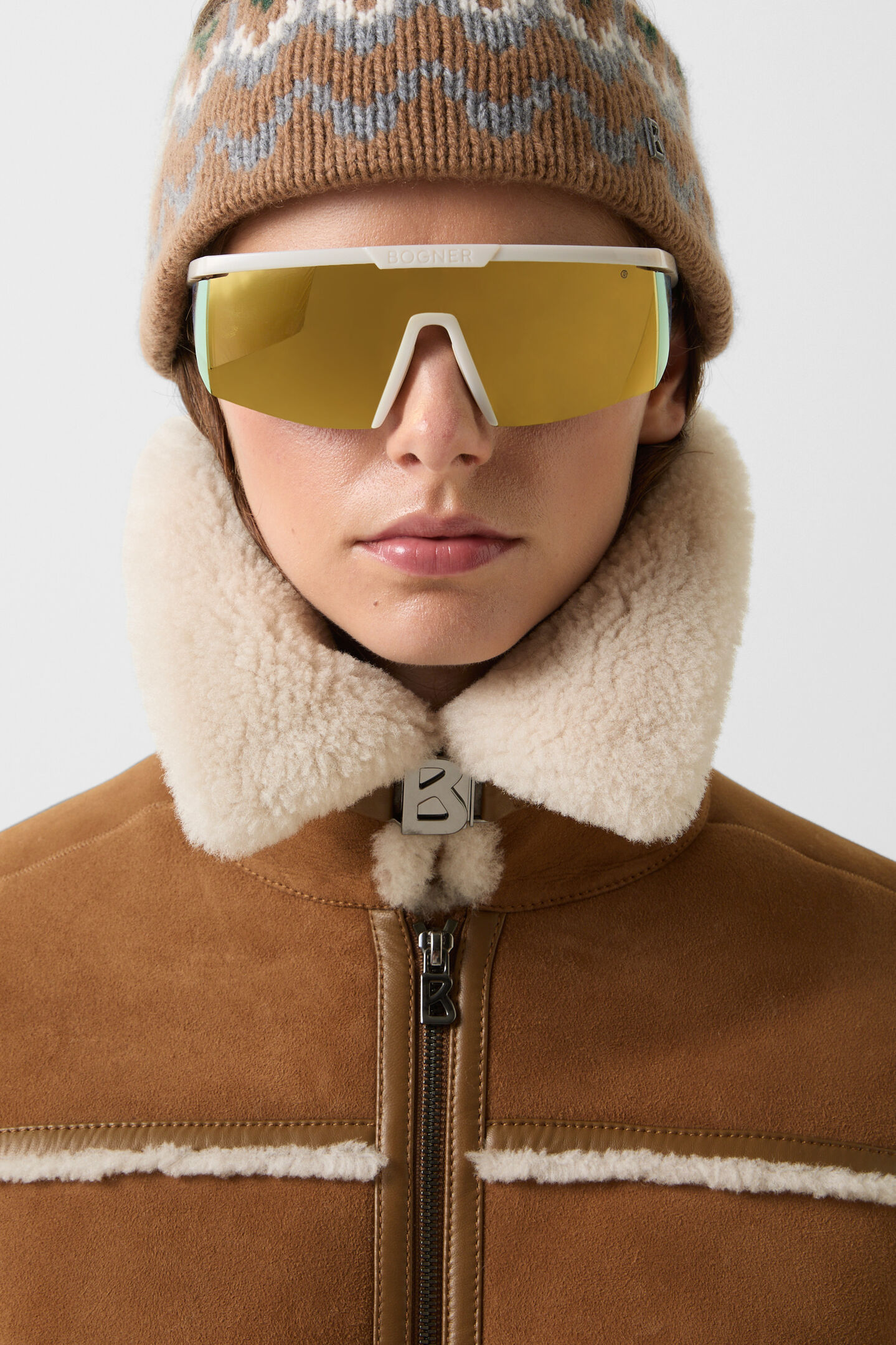 Lammfell-Steppjacke Pelina Camel