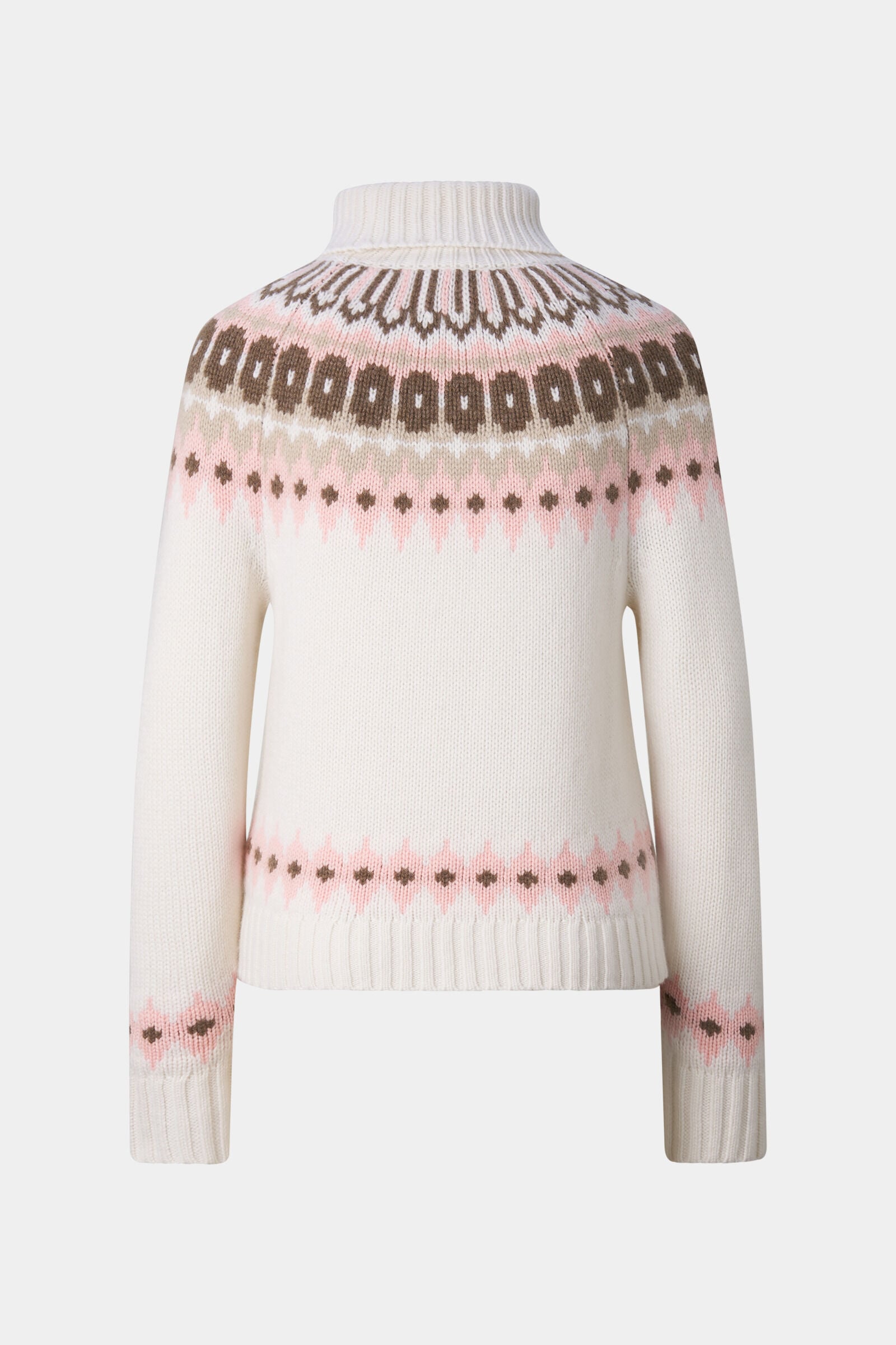 Ingrid cashmere jumper and Norwegian-style jumper Off-white/pink/brown