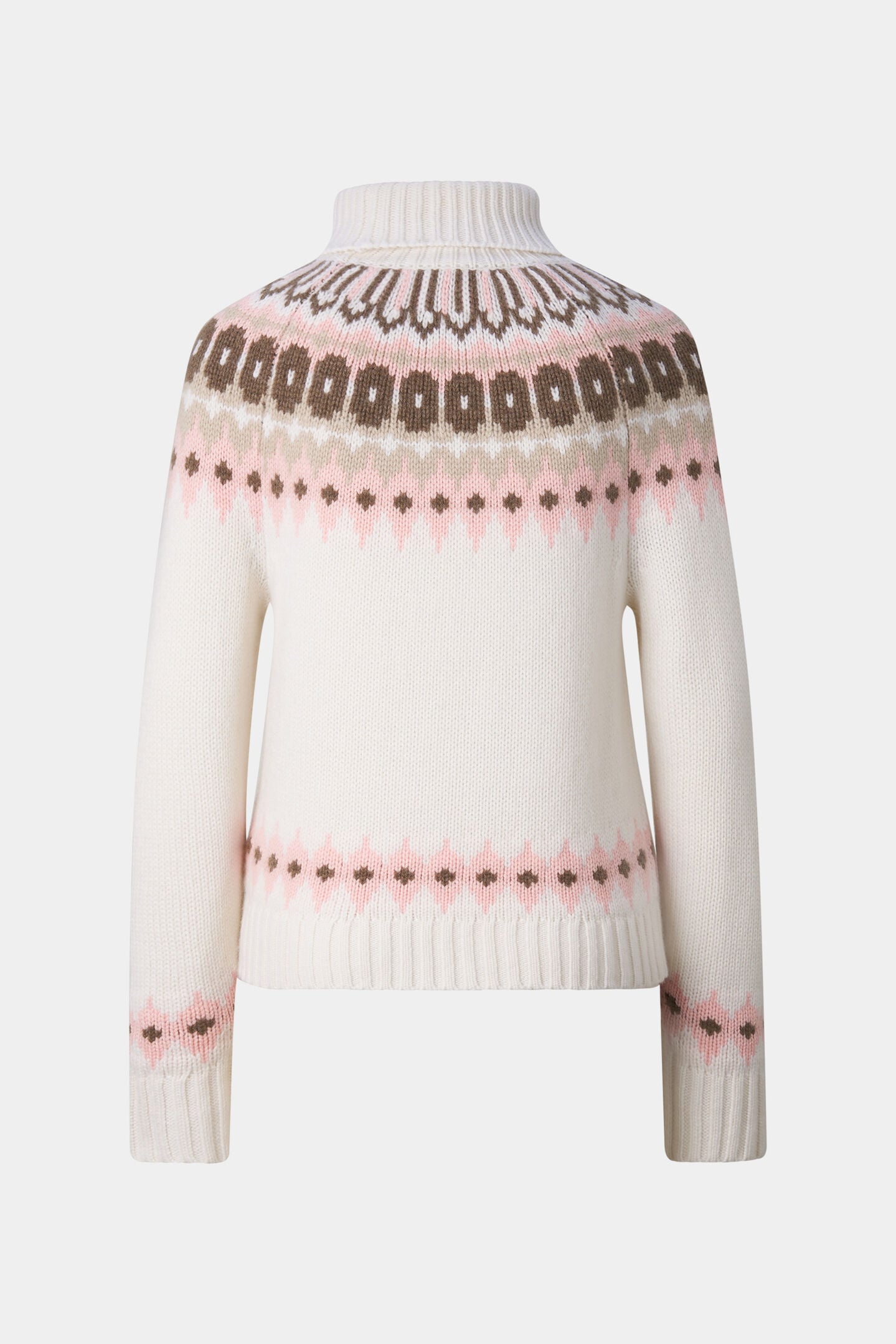 Ingrid cashmere jumper and Norwegian-style jumper Off-white/pink/brown