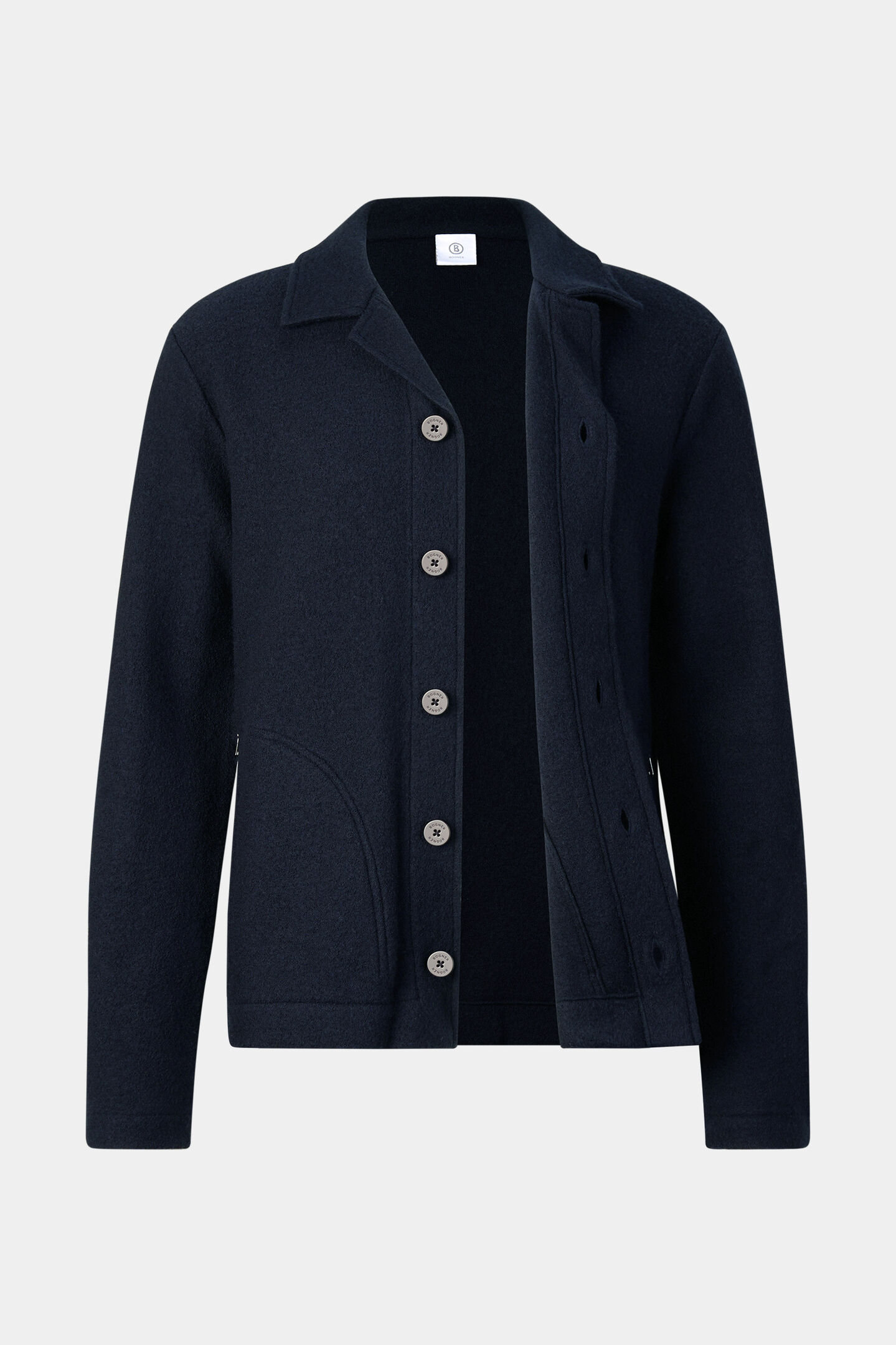 Woll-Overshirt Blanco Navy-Blau