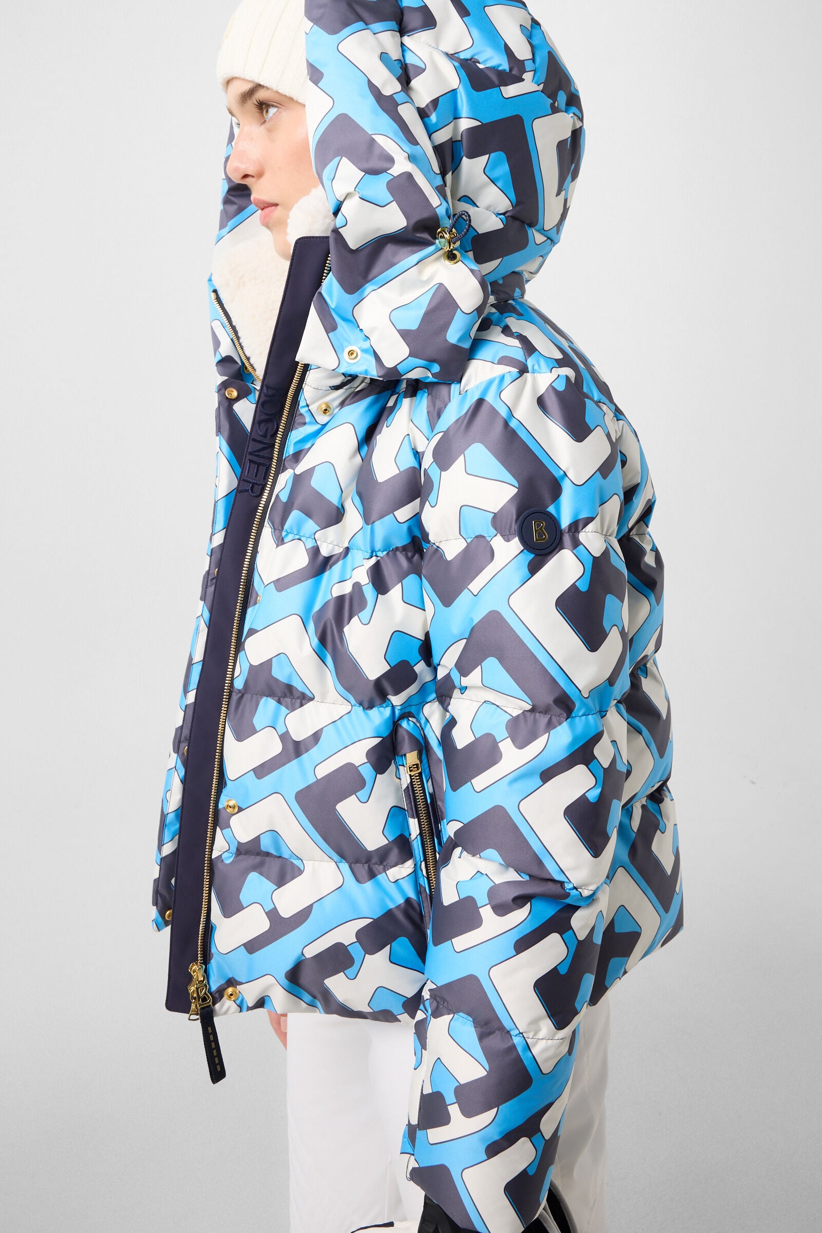 Naia Down Ski Jacket Cyan/Navy/White