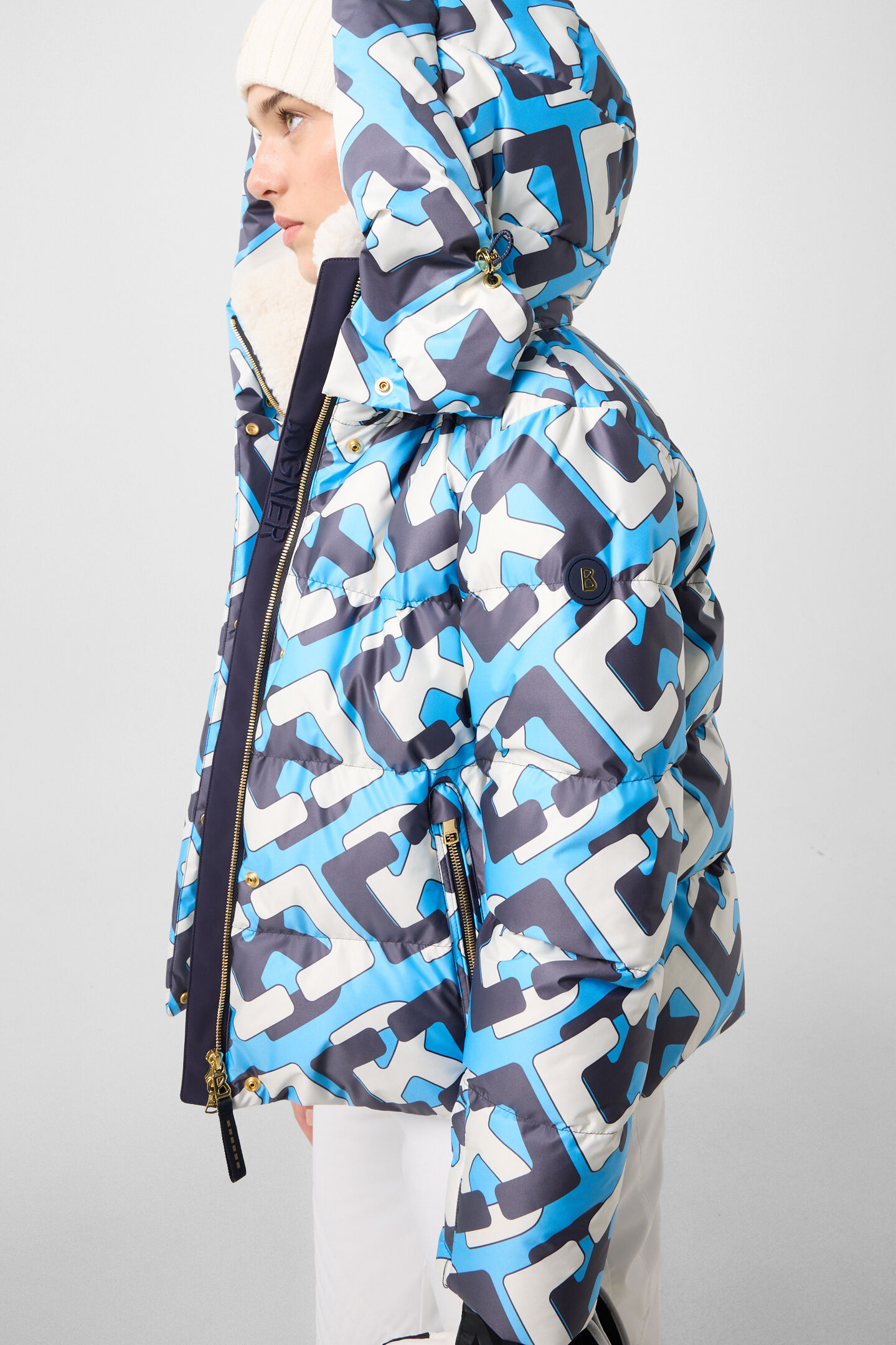 Naia Down Ski Jacket Cyan/Navy/White