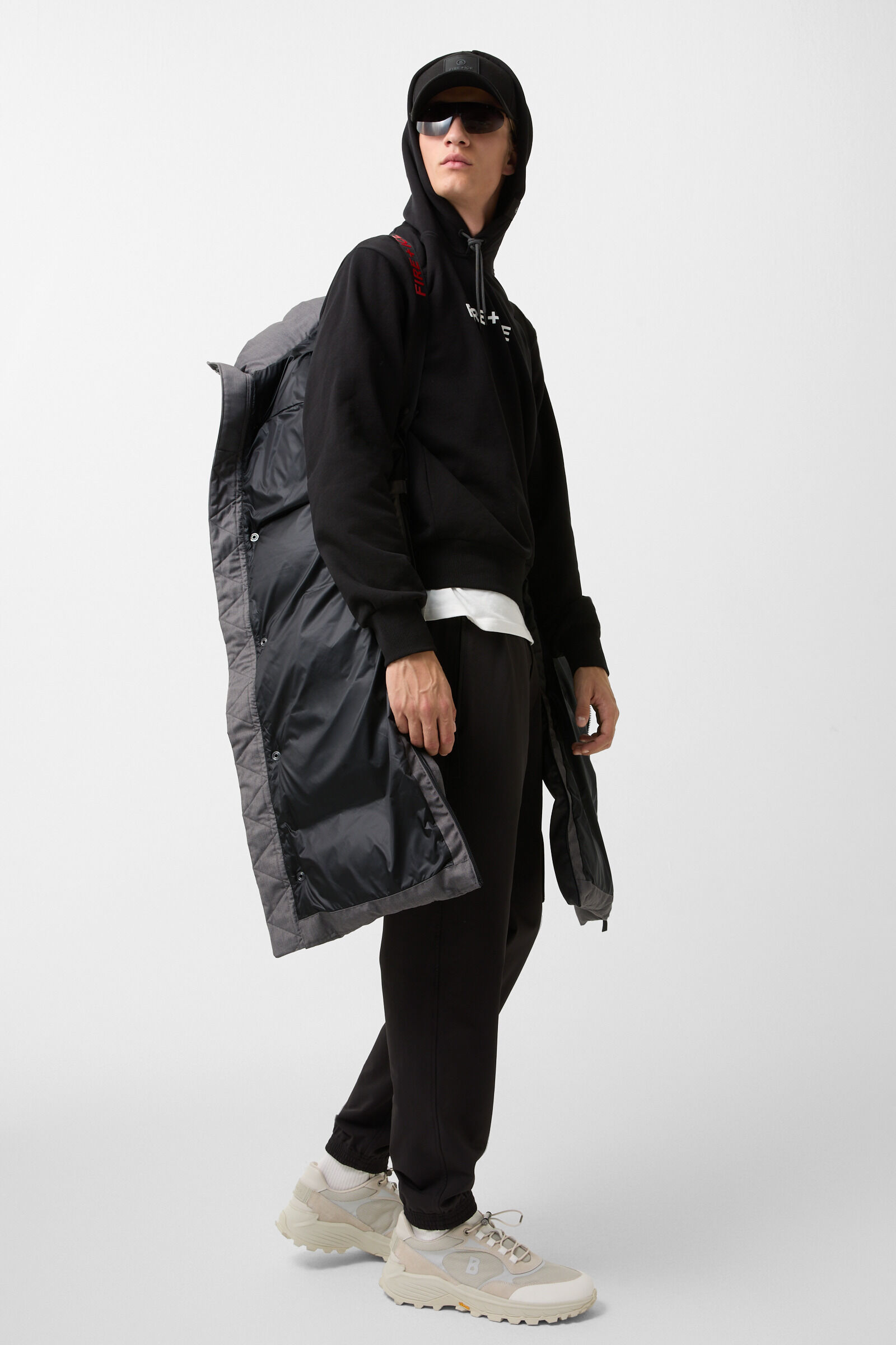 Walt down coat Grey/black