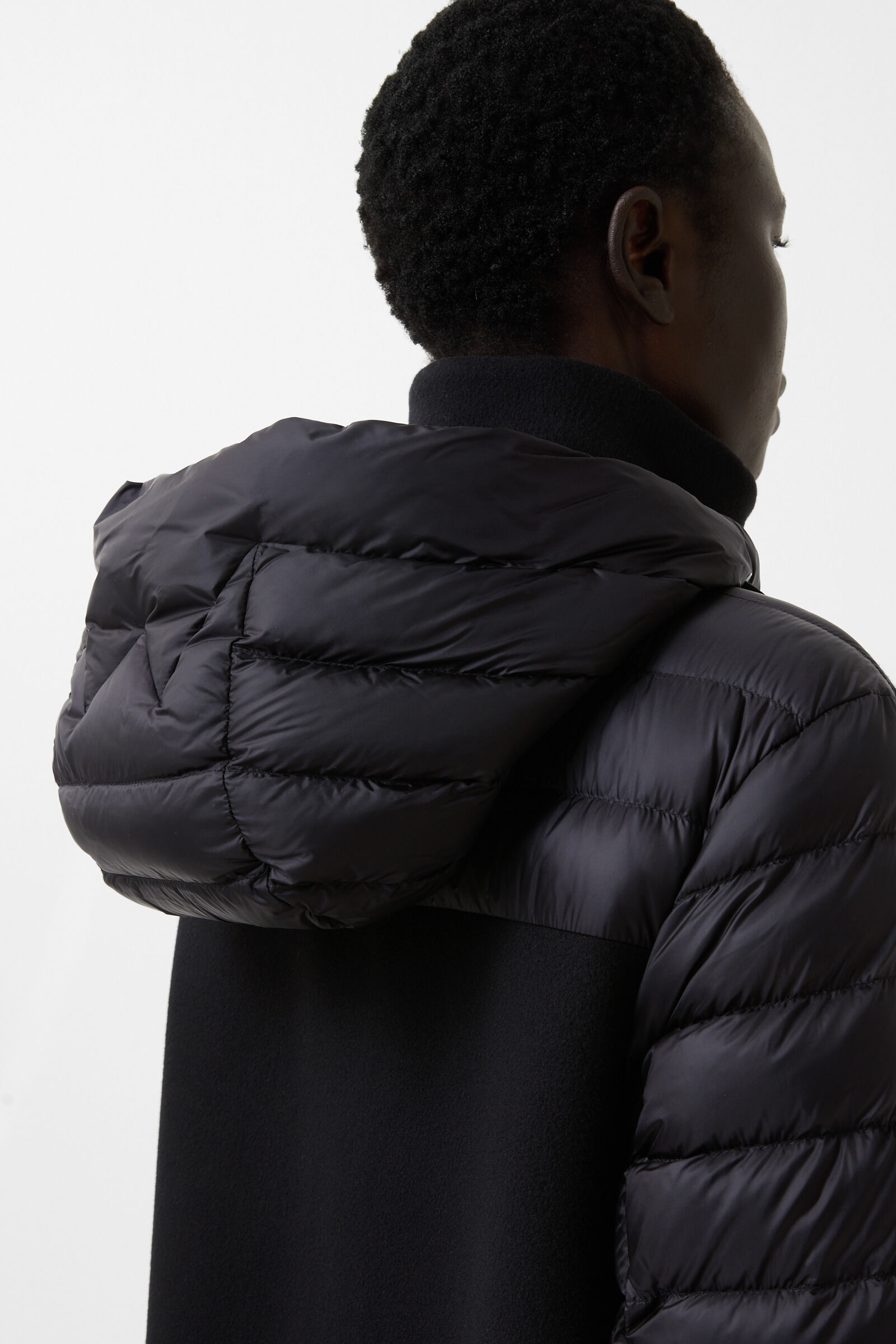 Isy woollen down coat Black