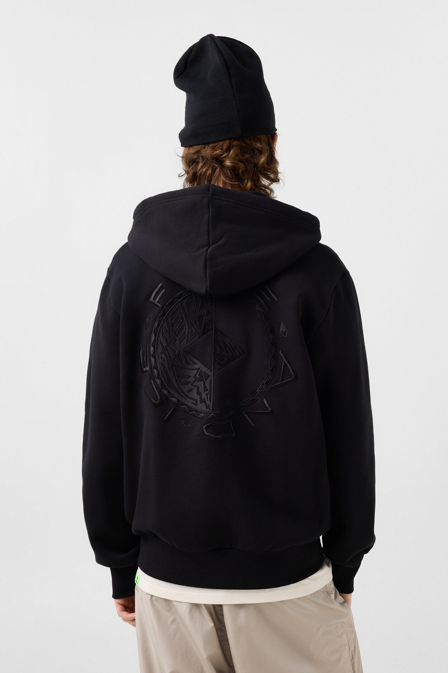 Corbell cotton hoodie jersey jacket Black