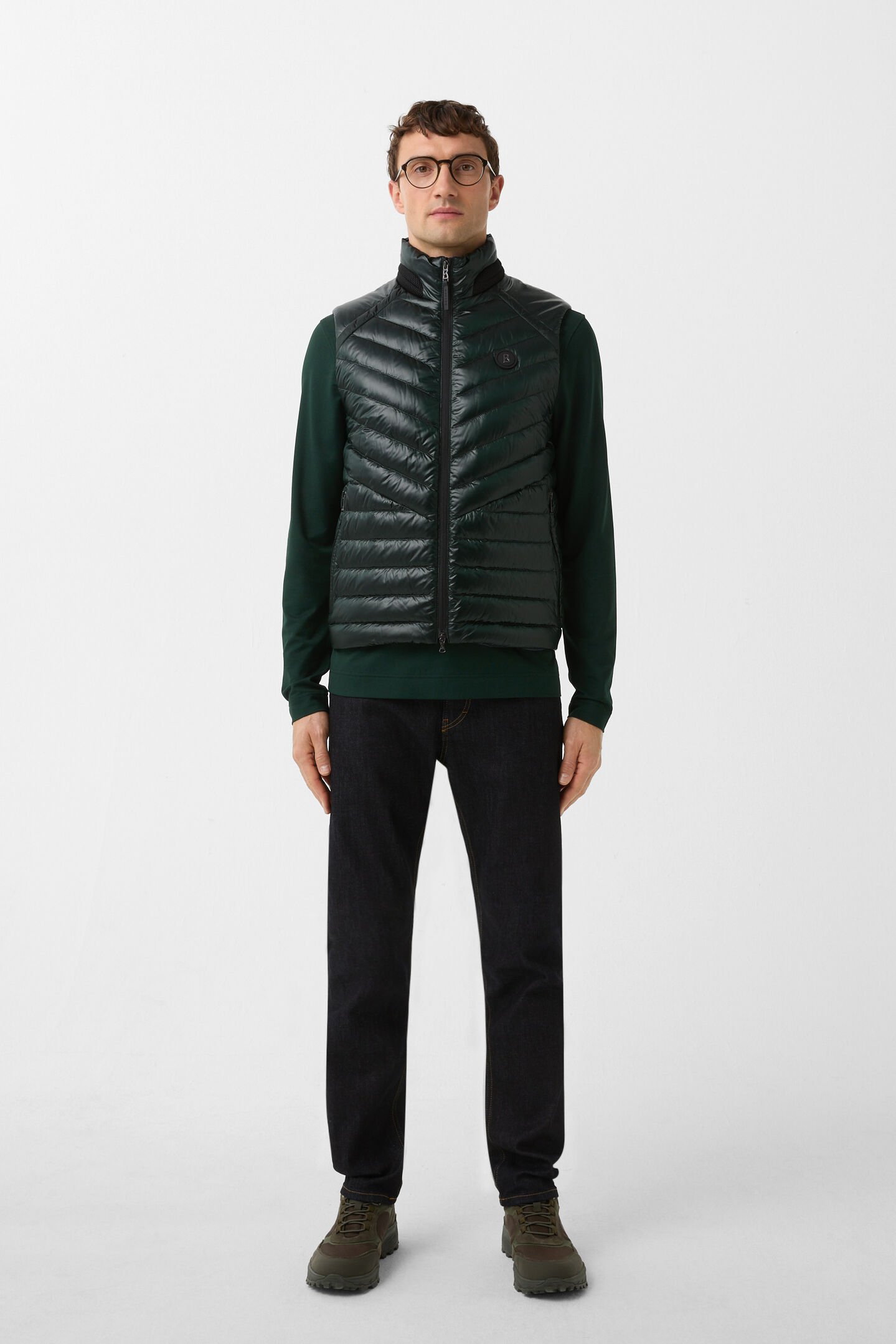 Lasse quilted waistcoat Dark green