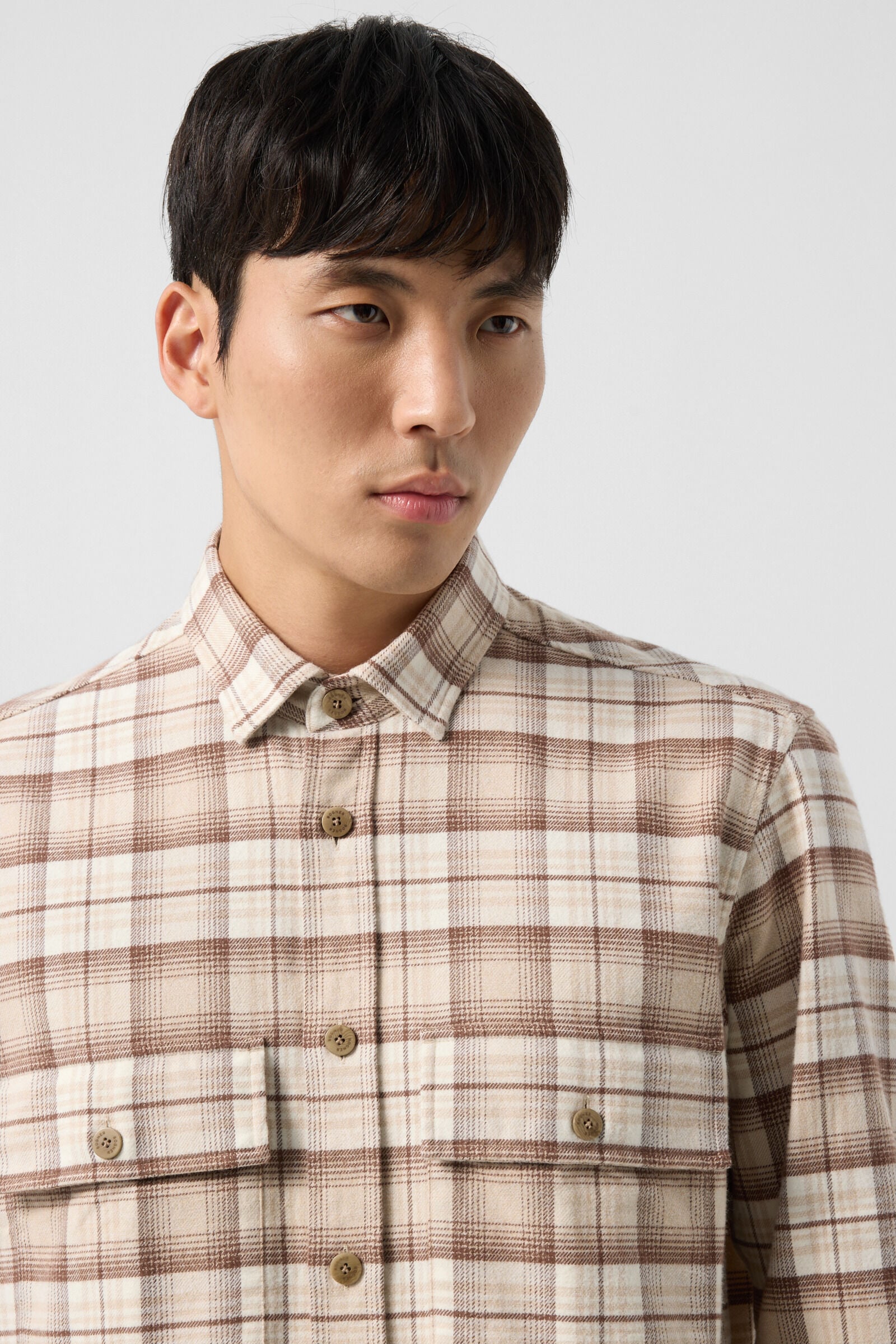 Heiko flannel shirt Brown/Beige