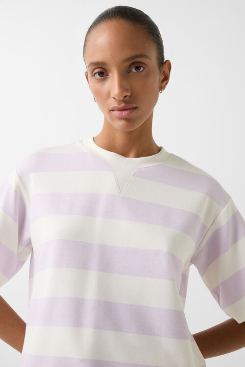 Kurzarm-Sweater Stacey Flieder/Off-White