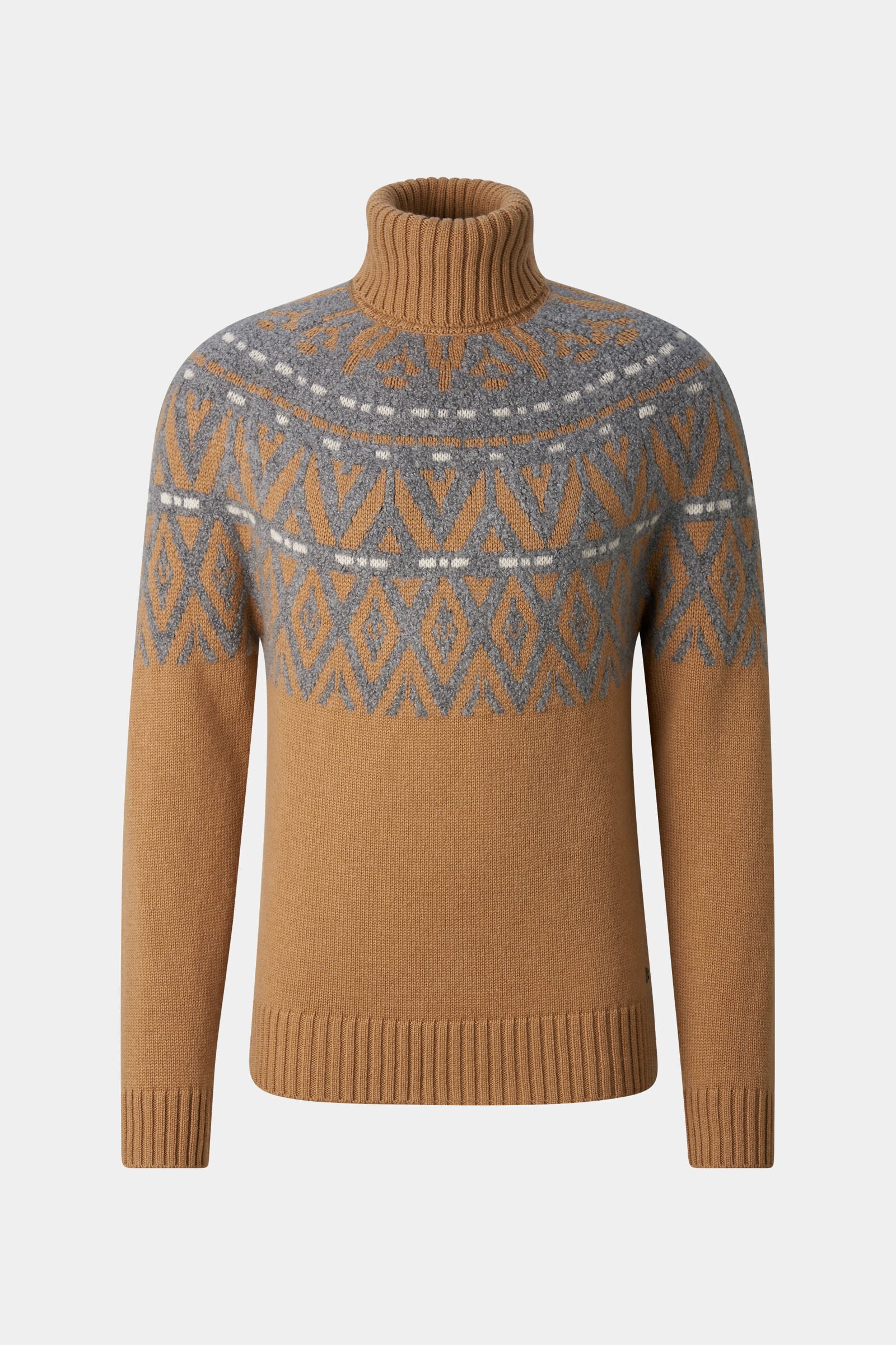 Roxter Cashmere Norwegian Pullover Camel/Light Gray