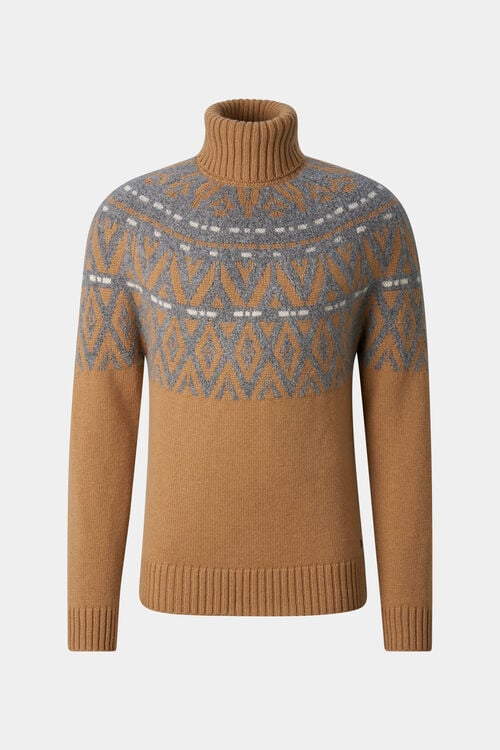 Pull en cachemire Roxter Camel/Gris clair