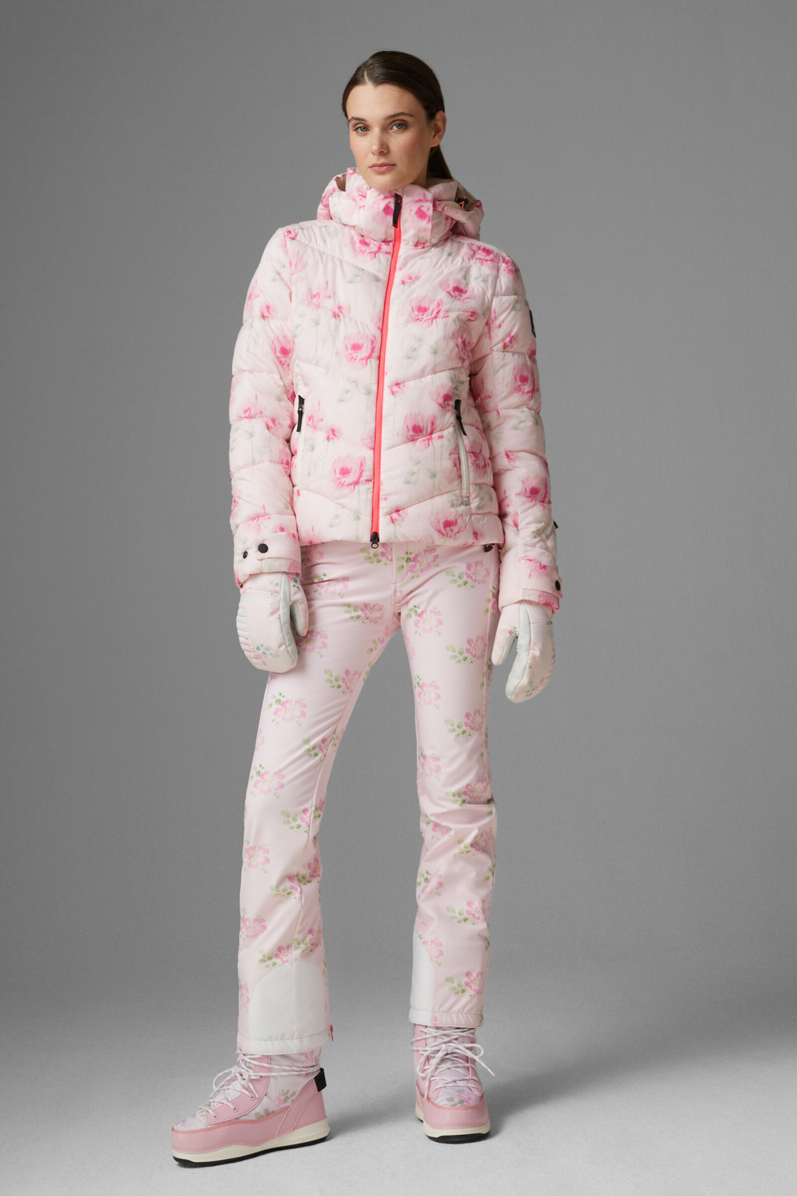 Pink and shop white ski jacket