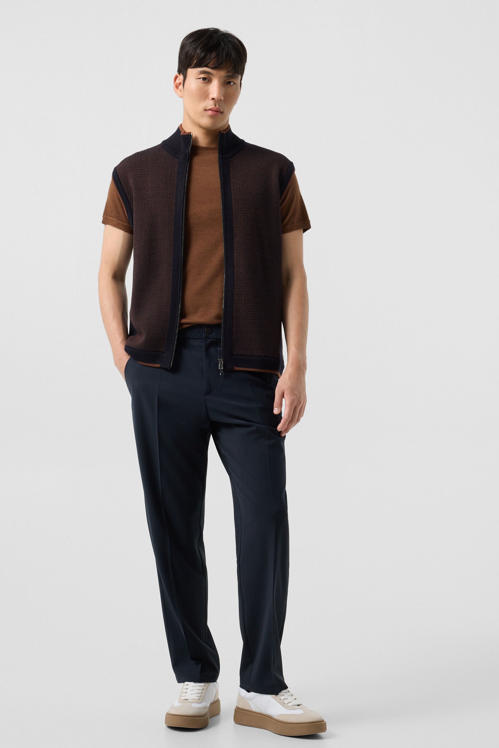 Marcus virgin wool blend trousers Navy blue