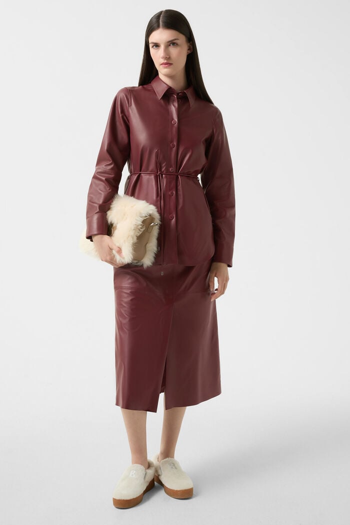 Ariela leather blouse Wine red Ariela leather blouse Wine red