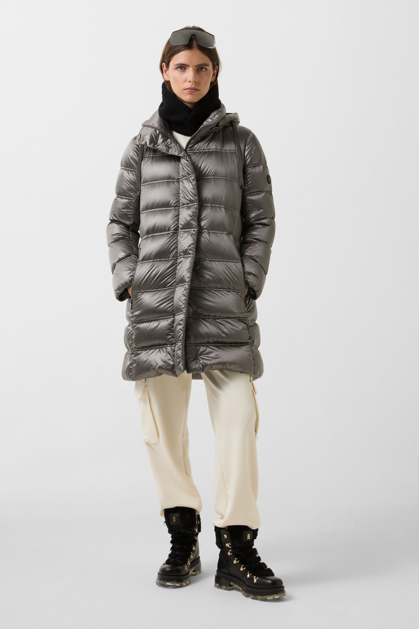 Daunen-Kurzmantel Lynn Grau