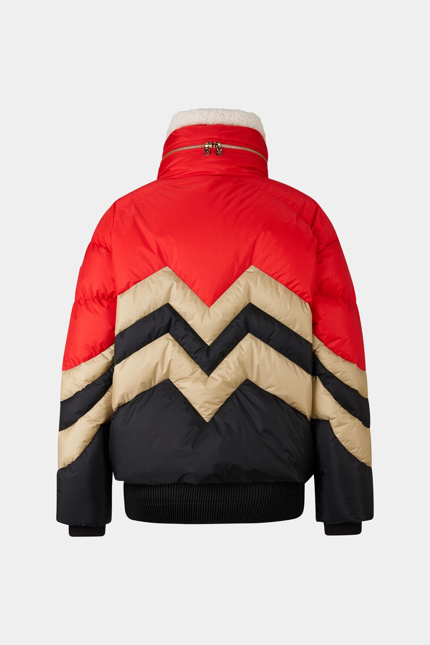 Valea down ski jacket Red/beige/black