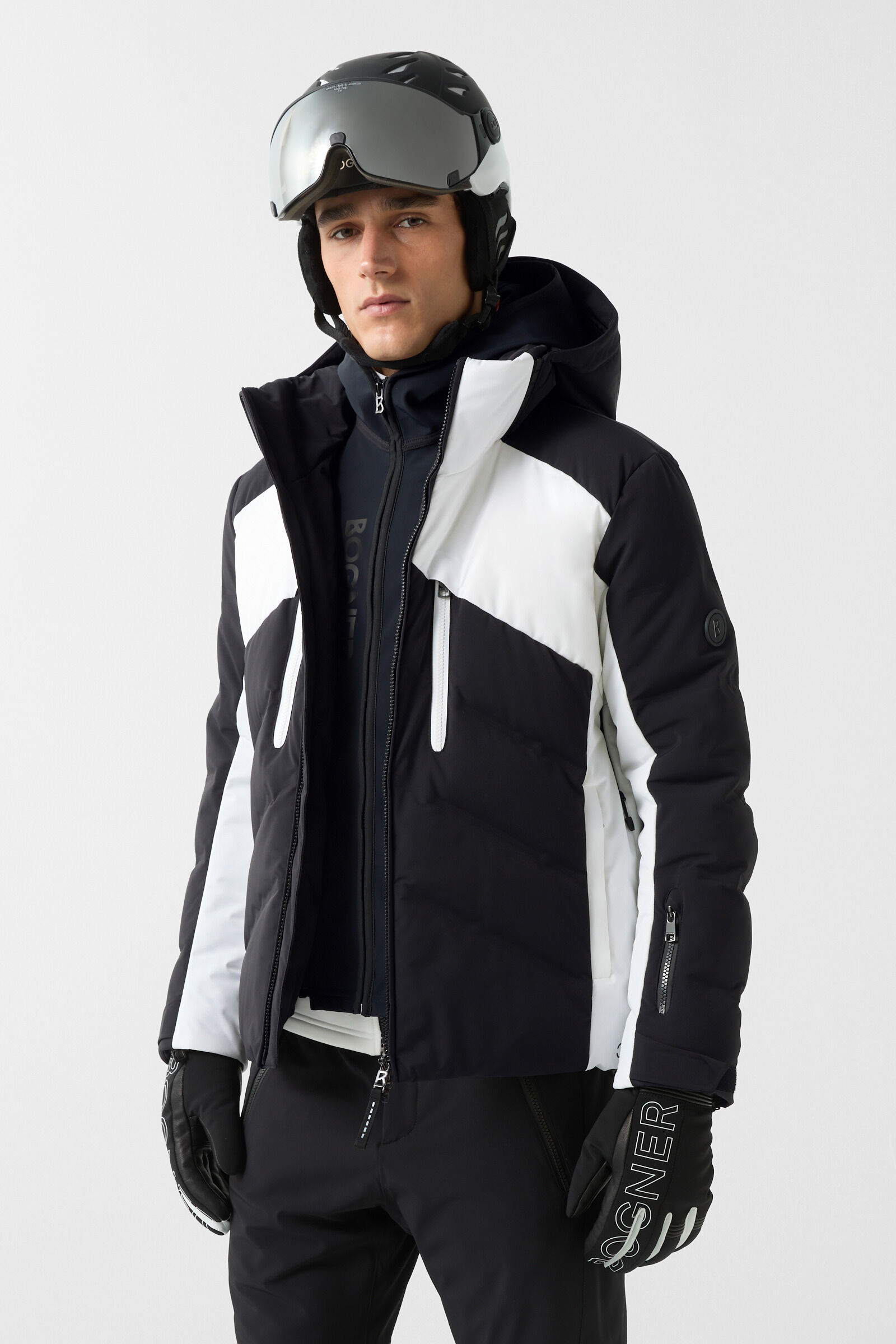 Jervis down ski jacket Black/white