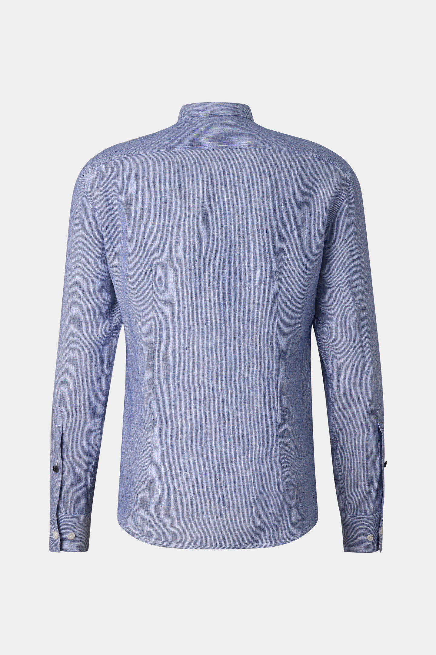 Timi linnen overhemd Marineblauw/wit