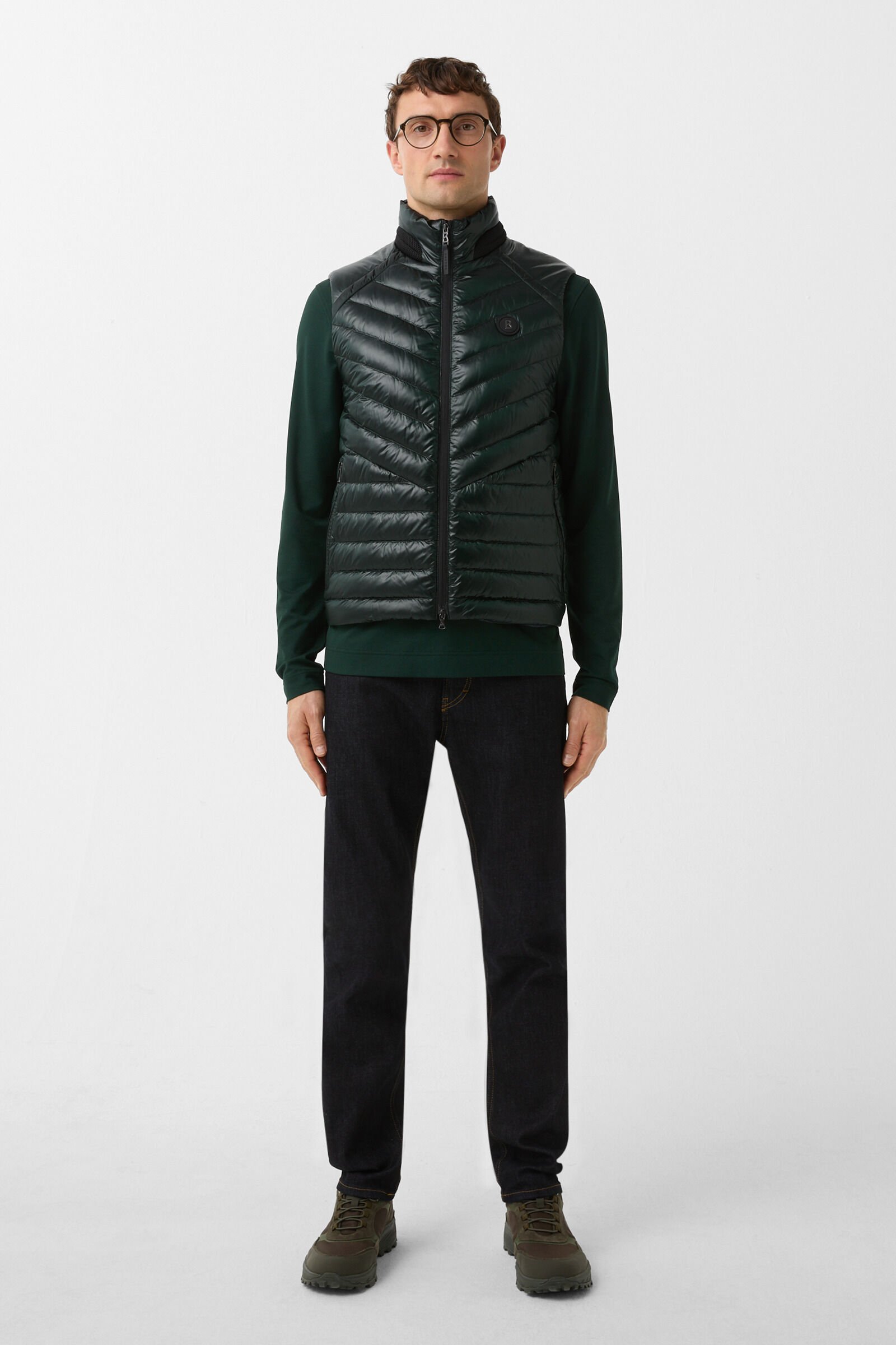 Lasse quilted waistcoat Dark green