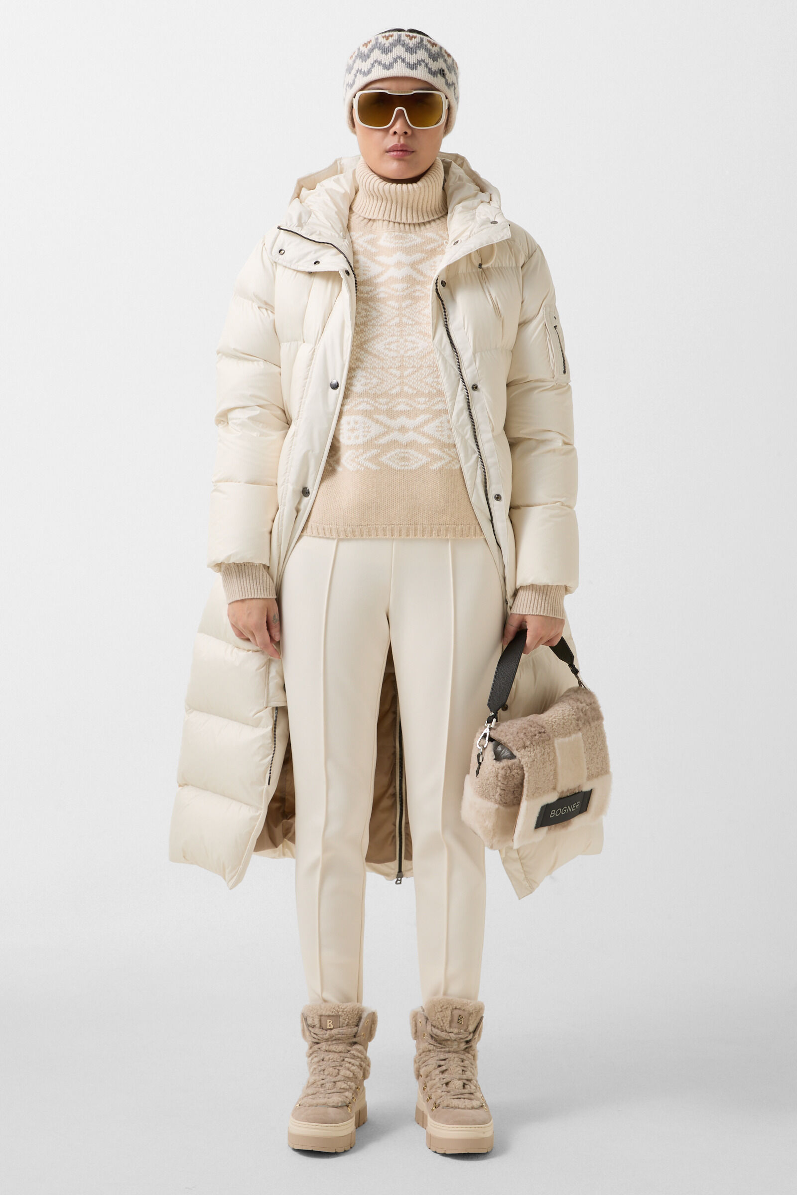 Jacquard jumper Nadin Beige/white