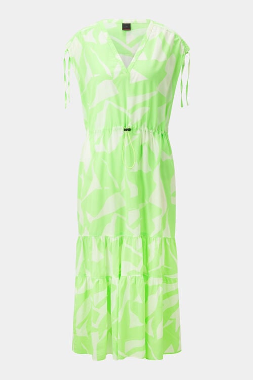 Strandkleid Julia Neongrün/Off-White