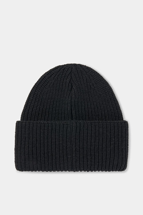 Larahk Virgin Wool and Knitted Cashmere Hat Black