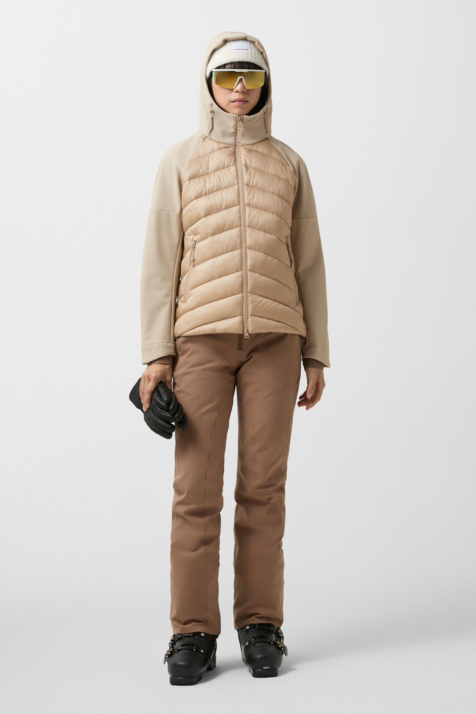 Marian softshell quilted jacket Beige
