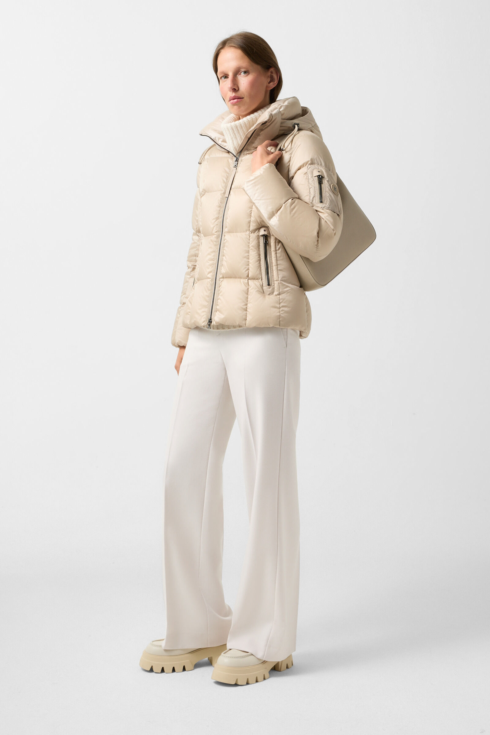 Pure new wool trousers Hermia Cream