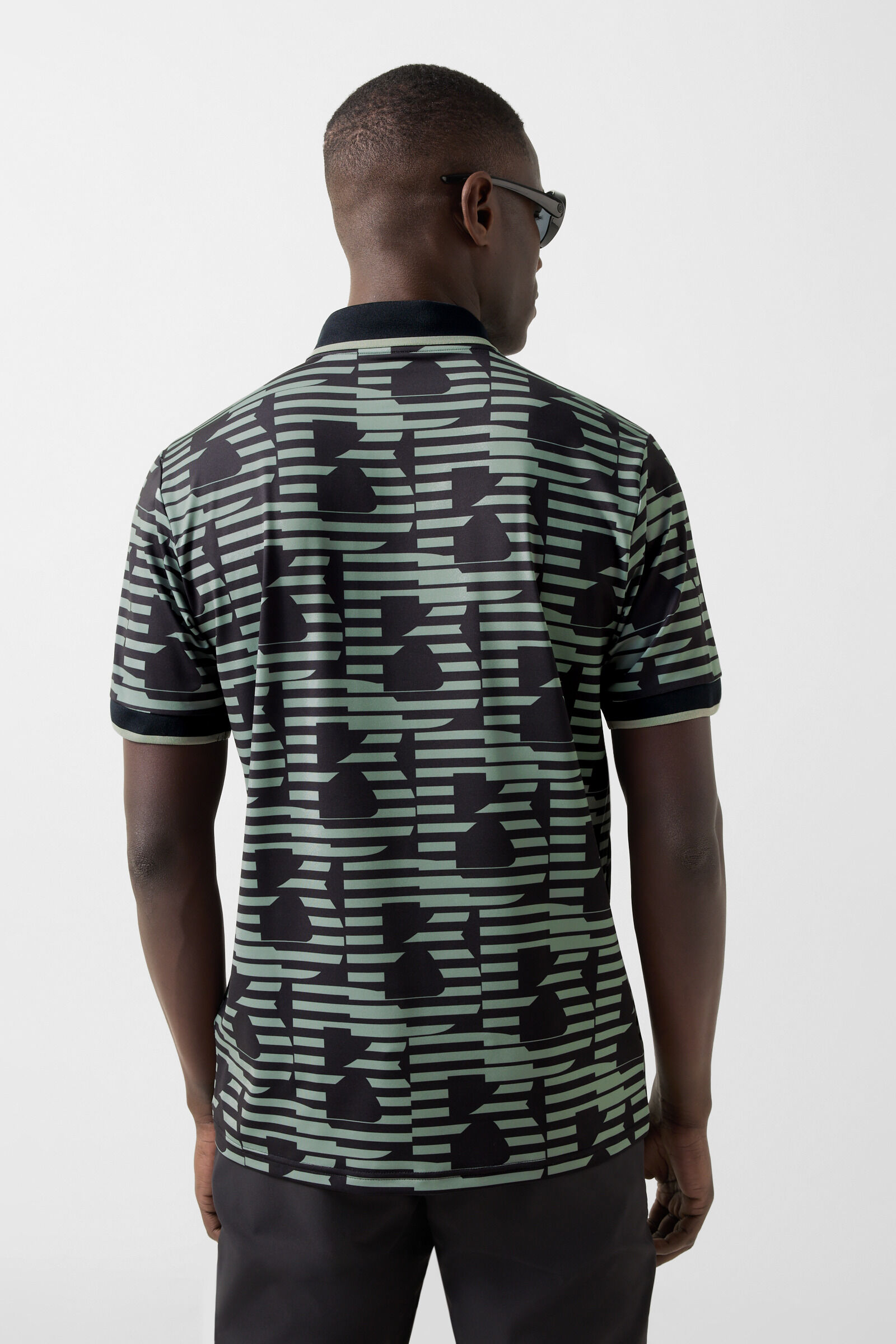 Funktions-Polo-Shirt Valentin Schwarz/Eukalyptus