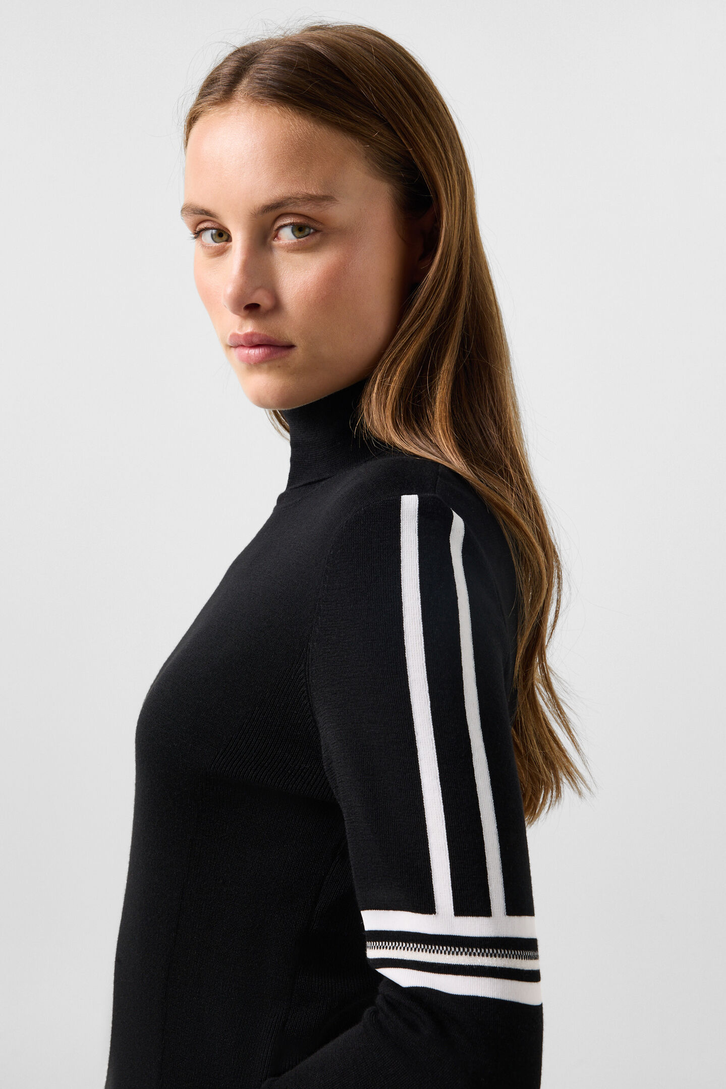 Louise virgin wool jumper Black and white