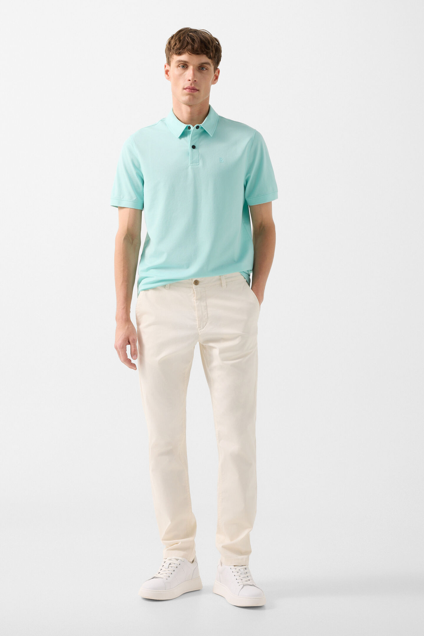 Timo polo shirt Cyan-blue