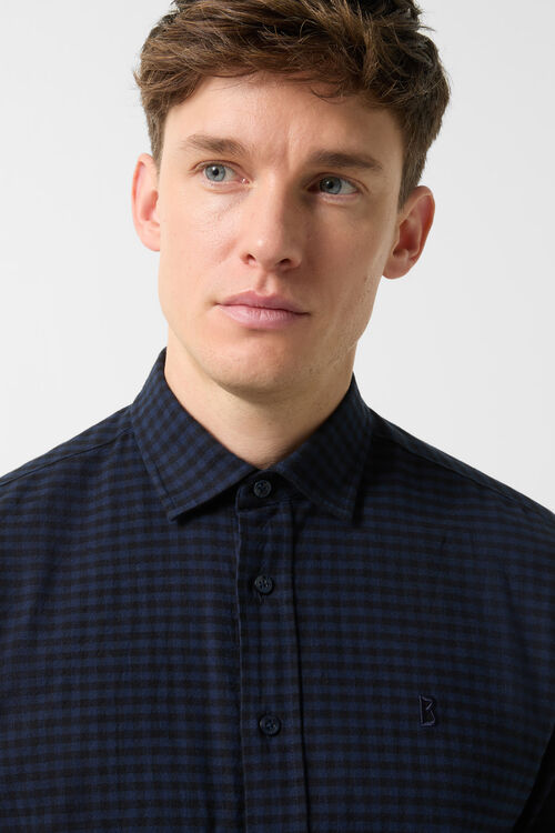 Flanell-Hemd Timi Dunkelblau/Schwarz