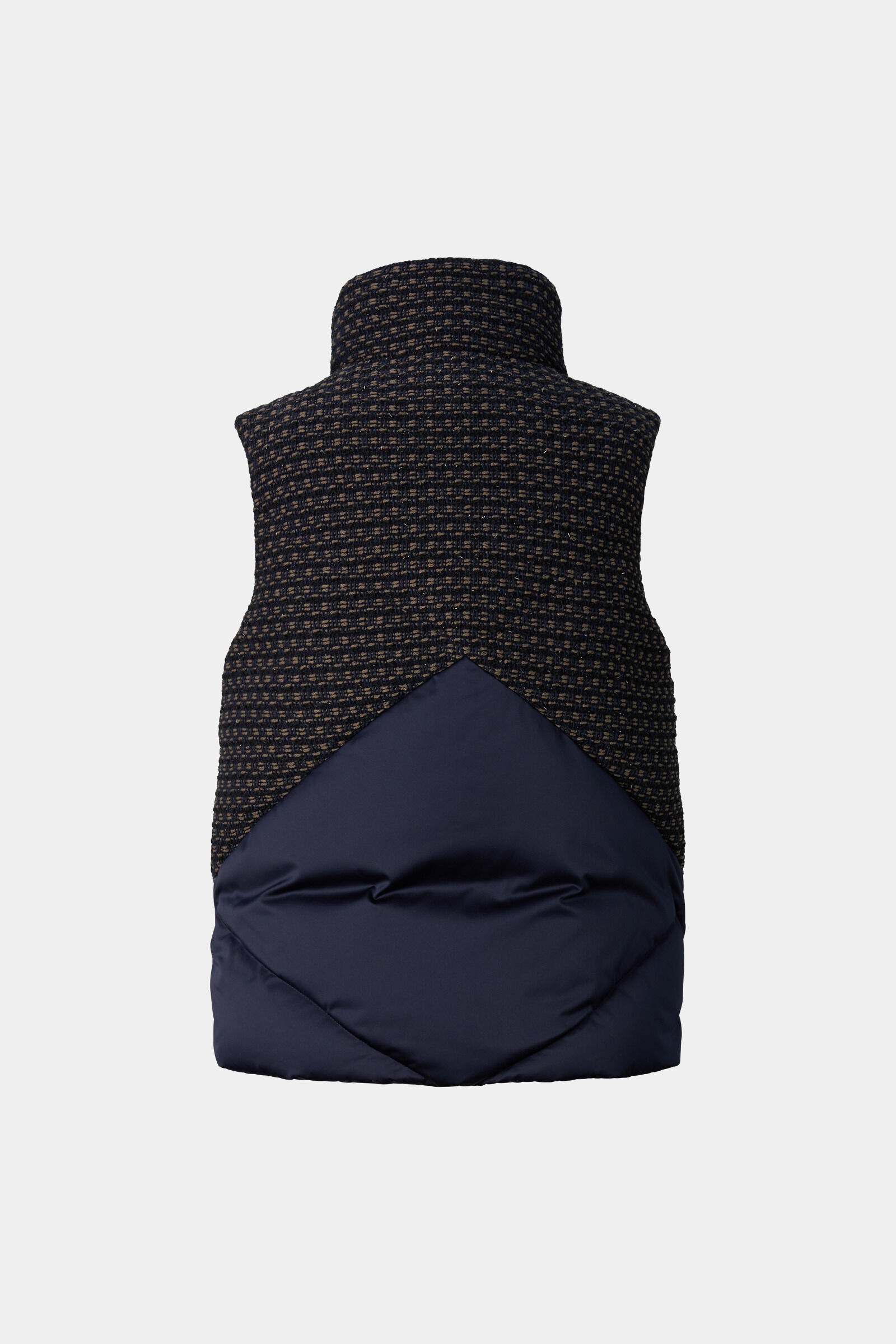 Tweed-Daunenweste Netty Navy/Beige