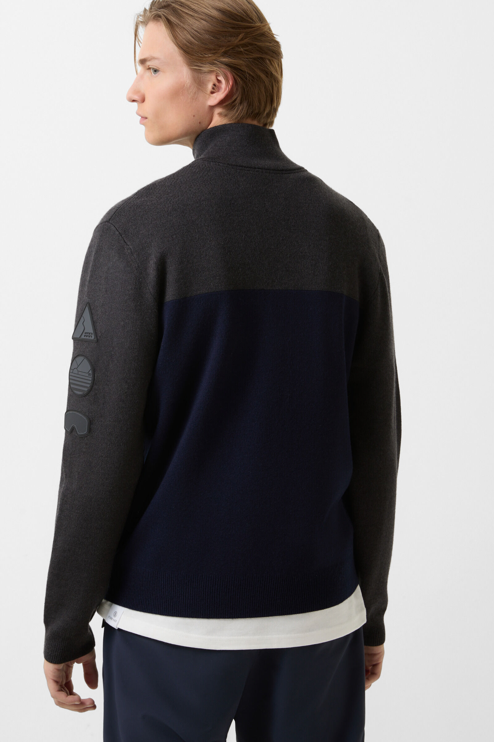 Andrian knitted troyer Grey/navy blue