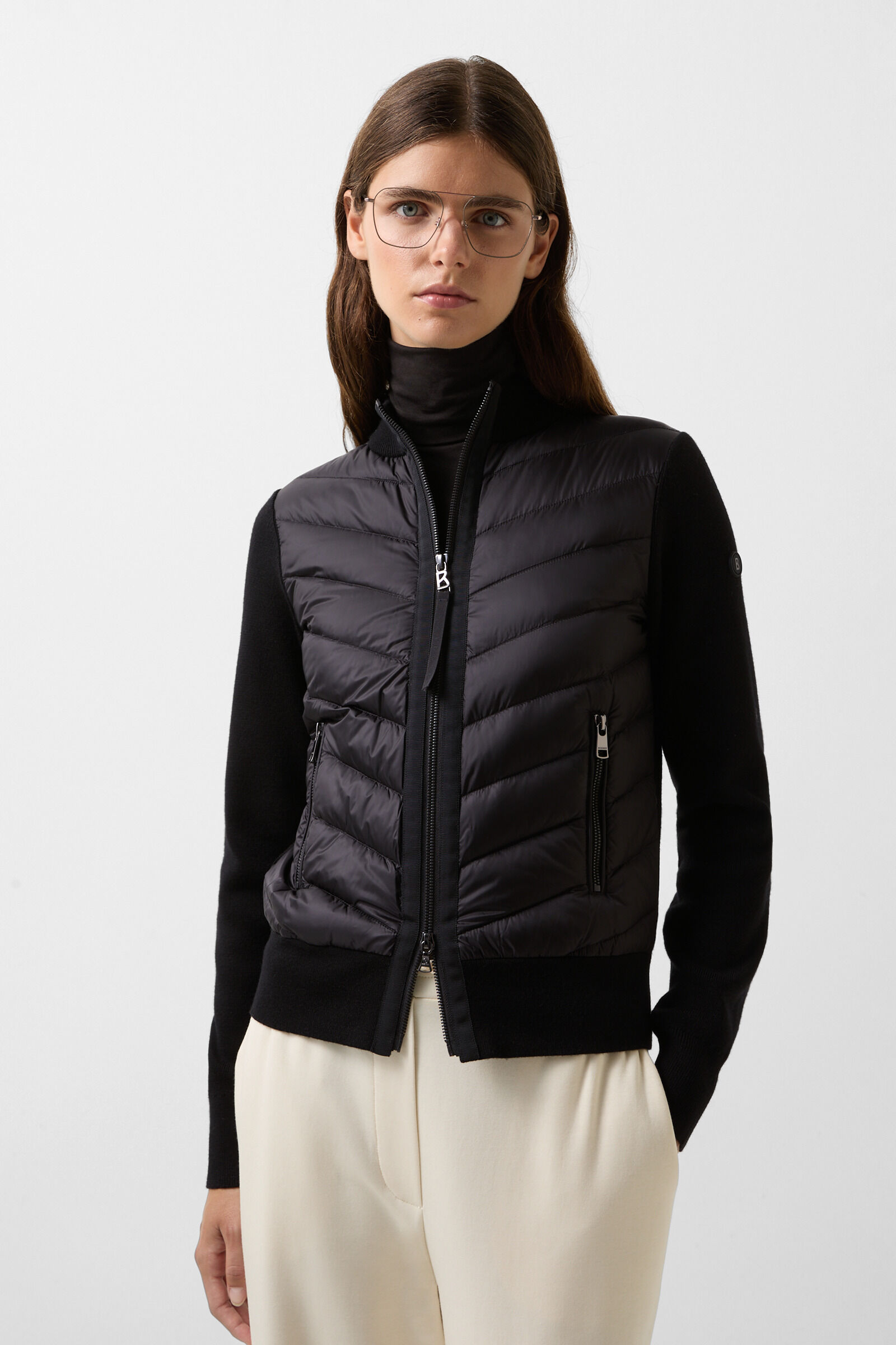 Zilly hybrid knit jacket Black