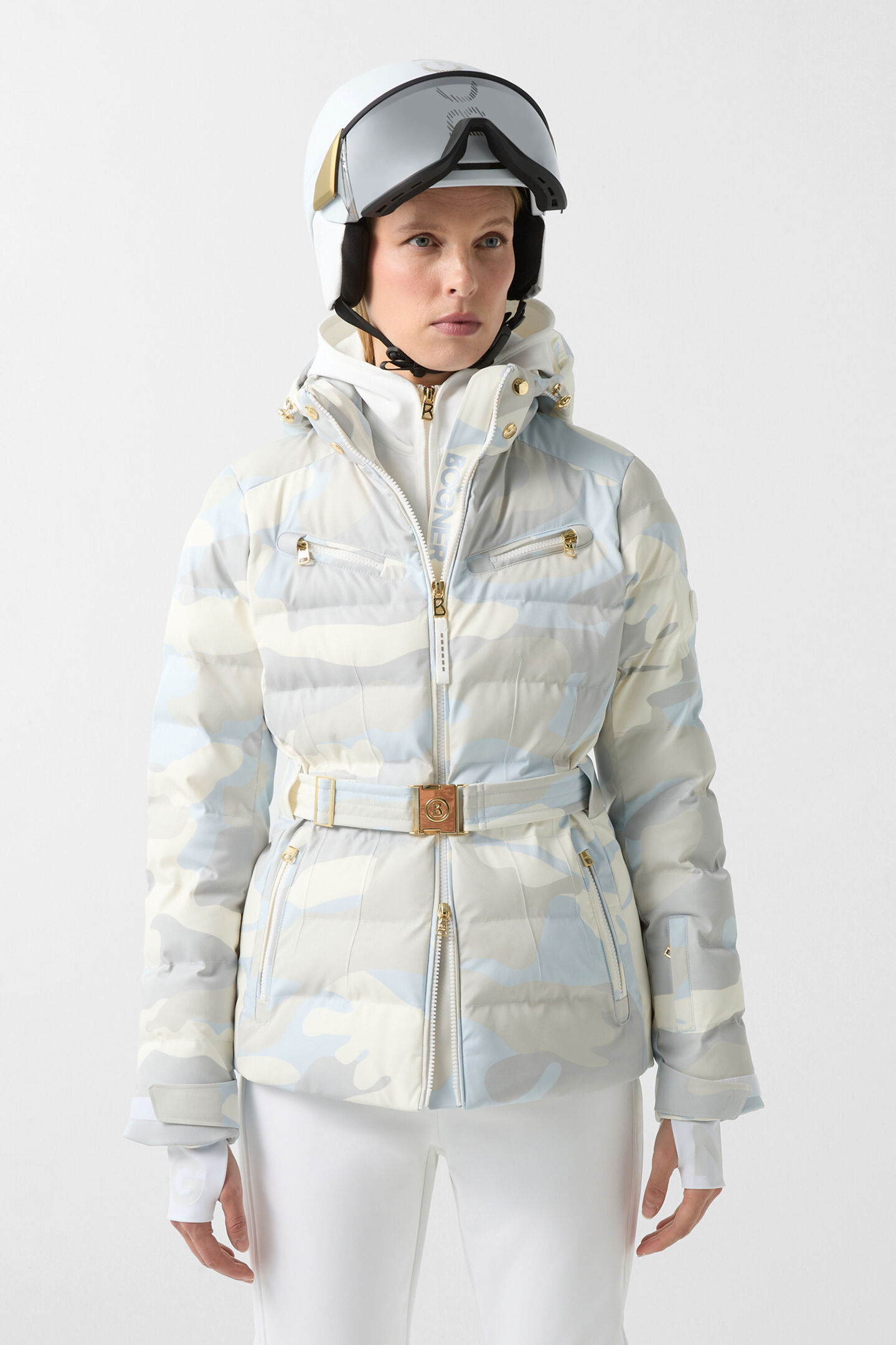 Ellya quilted jacket Light blue/cream