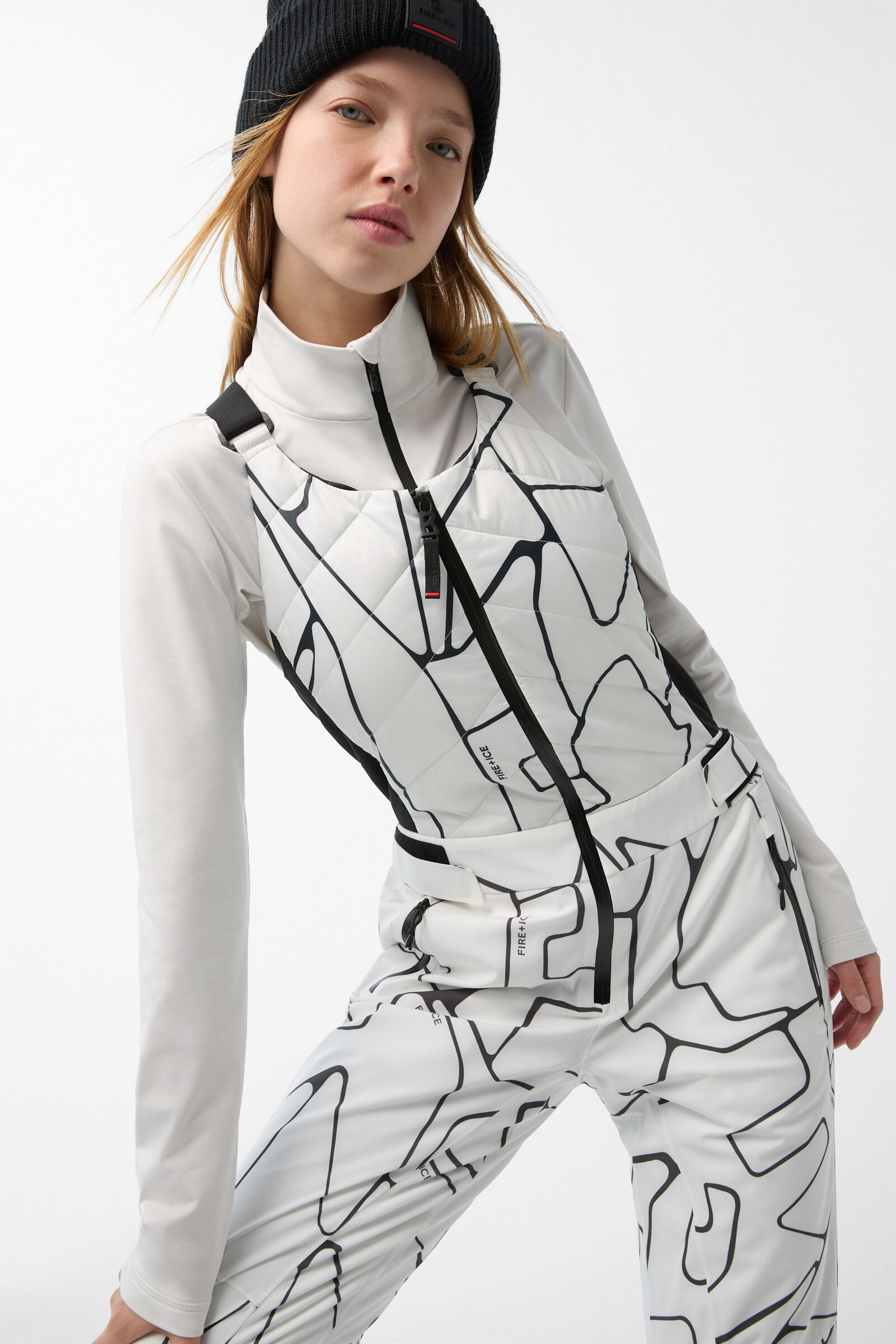 Ski-Latzhose Ivie Wei&szlig;/Schwarz