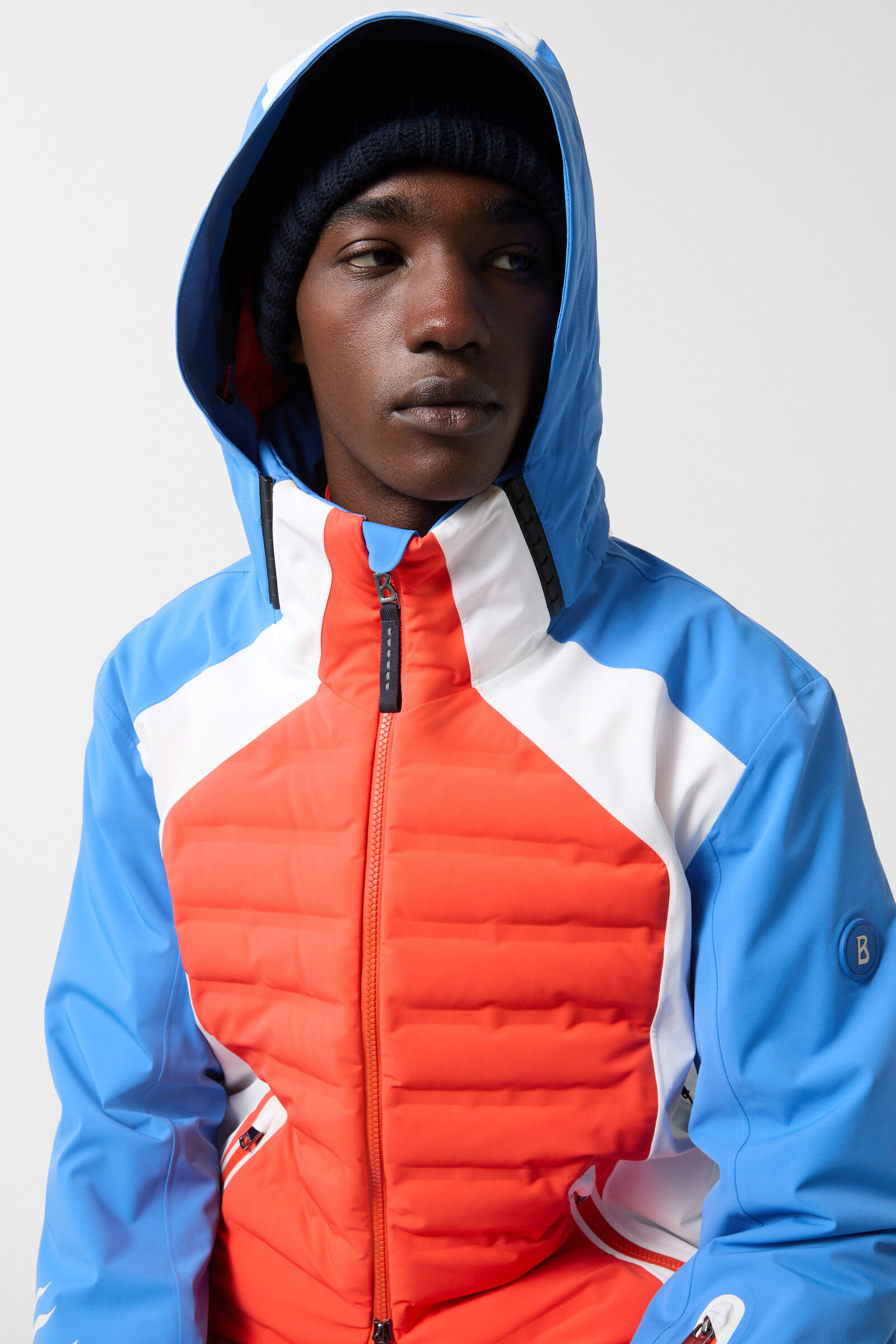 Orange and blue ski jacket hot sale